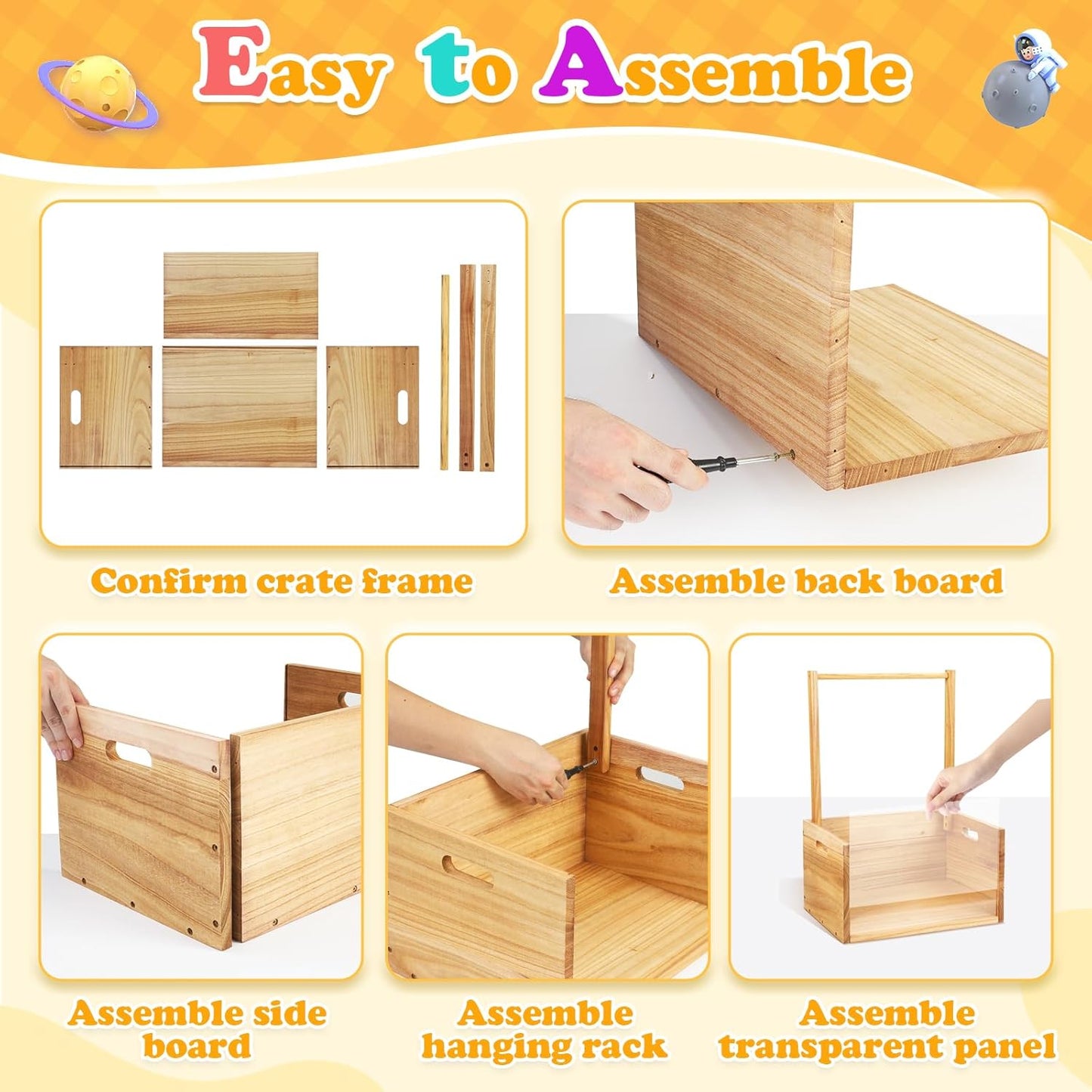 Elegant Wooden Baby Shower Crate with Handle - Ideal Gift Basket for Baby Clothes and Thoughtful Pregnancy Gifts for New Parents