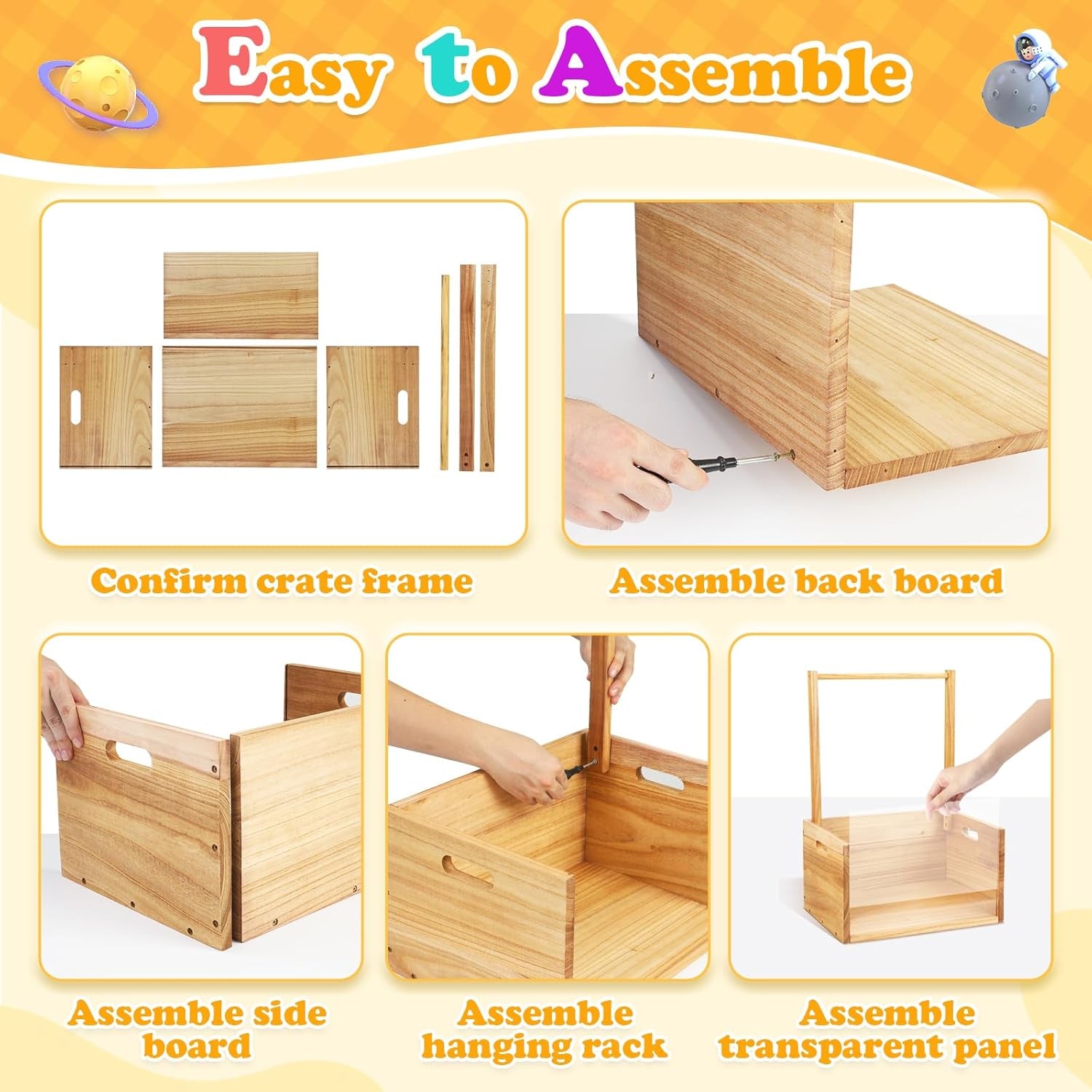 Elegant Wooden Baby Shower Crate with Handle - Ideal Gift Basket for Baby Clothes and Thoughtful Pregnancy Gifts for New Parents