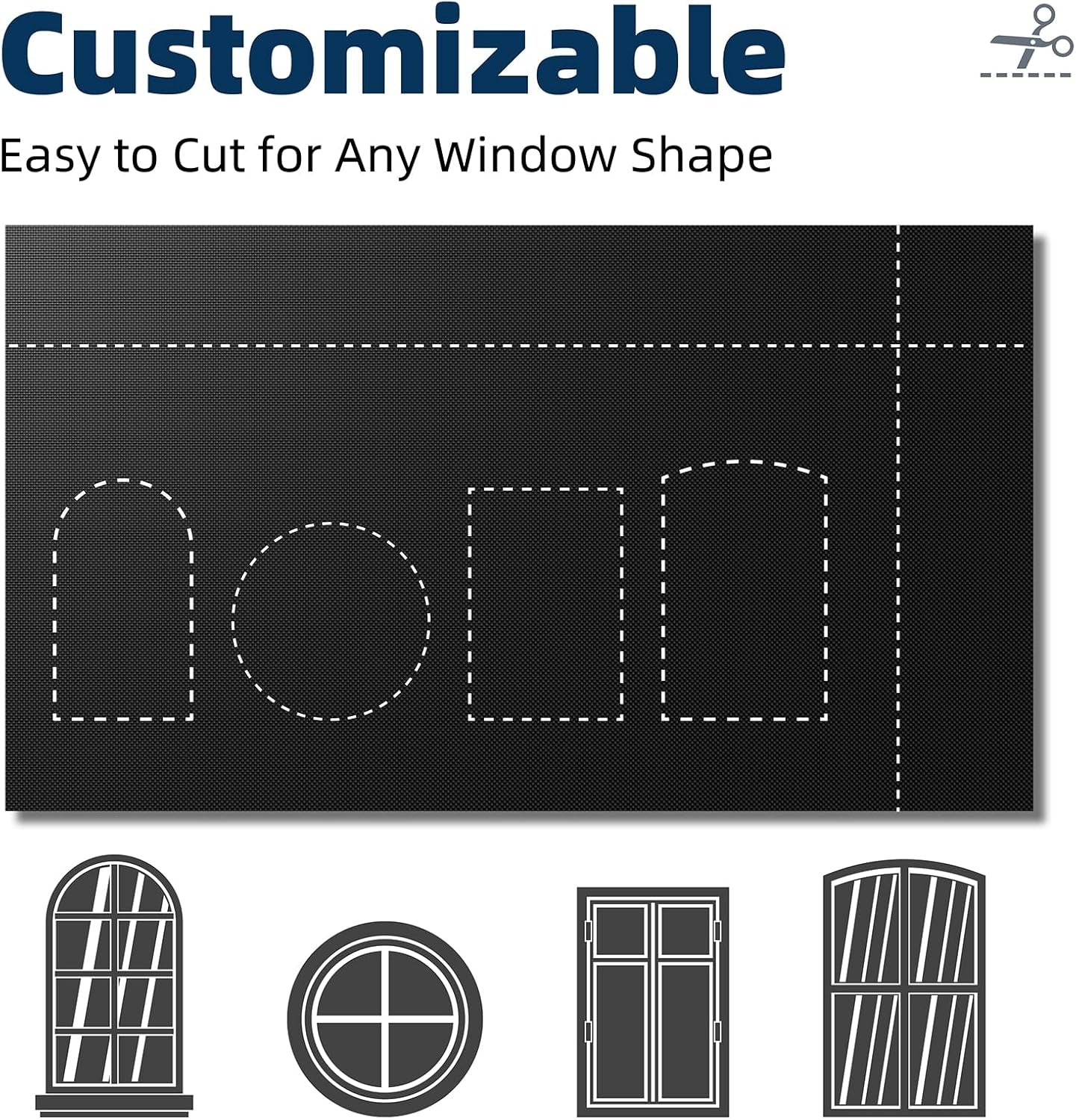 100% Blackout Curtains for Bedroom, No Drill Black Out Blinds with Upgraded Hook and Loop Tape, Portable Blackout Curtains for Window Cover Baby Nursery,Travel,Rv- 1 Panel Black 42''W X 60'' L