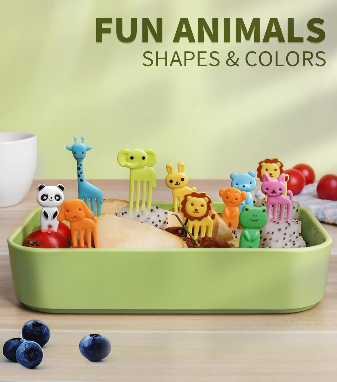 152PCS Animal Food Picks for Kids Lunch Accessories,  Fun Kids Food Picks for Picky Eaters, Reusable Fruit Toothpicks Toddler Food Pick, Cute Lunch Picks for Kids Bento Box Accessories