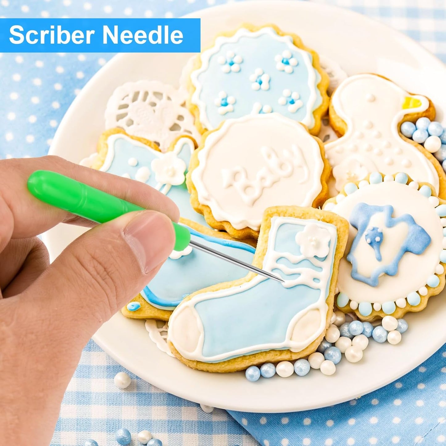 107 Pcs Piping Bags Set, 100Pcs Pastry Bags 12 Inch, Frosting Bags, Cake Decorating Bags, Decorating Bags Piping Bags Disposable with 3 Bag Ties, 3 Clips & 1 Scriber Needle