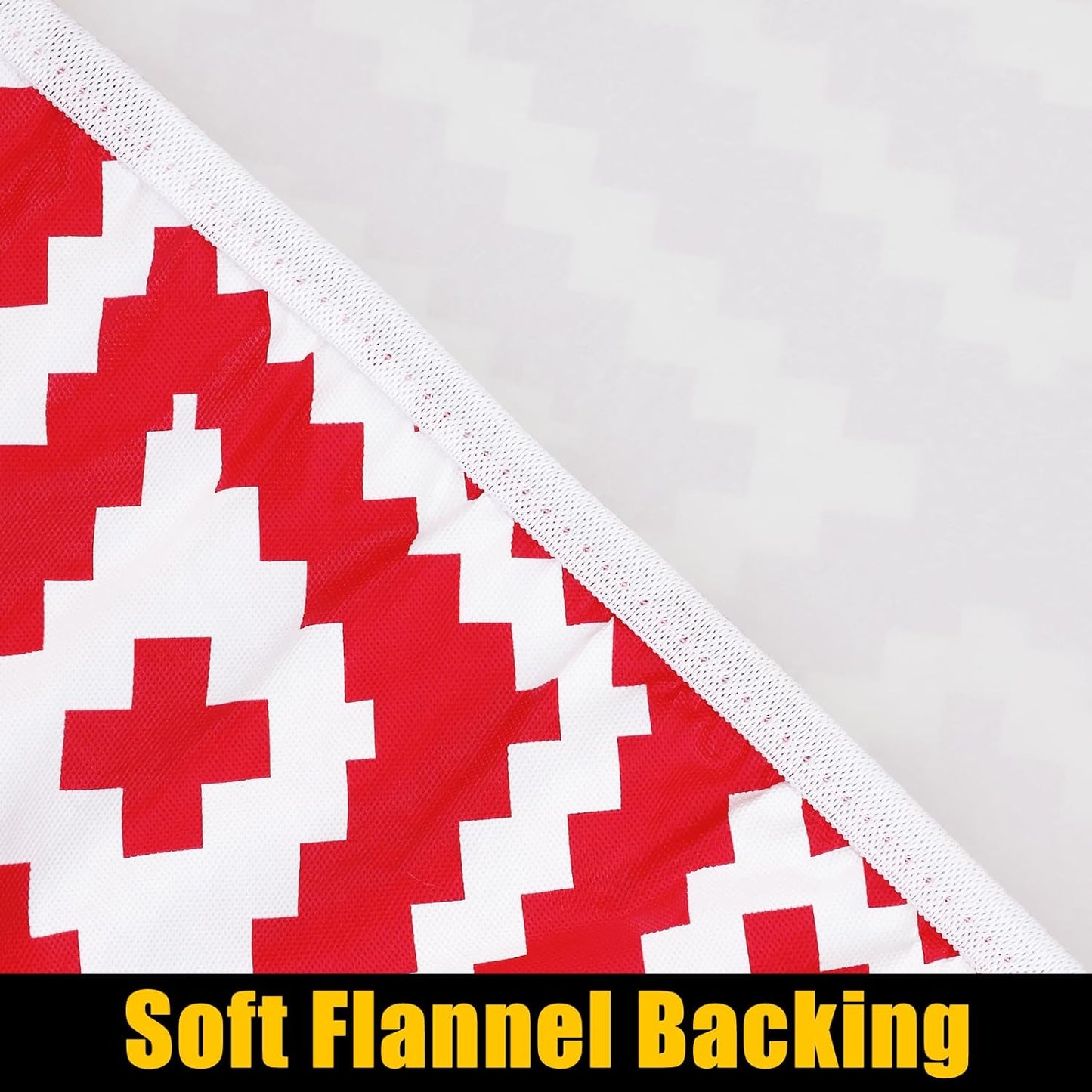 round Picnic Table Cloth, Waterproof Elastic Fitted Outdoor Tablecloths for 36"-44" Tables, Wipeable Flannel Backed Vinyl Table Cover for Camping, Dining and Indoor, Red