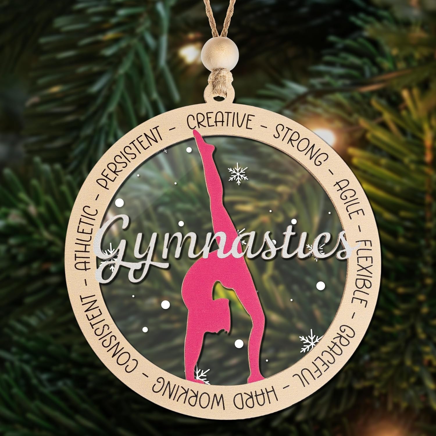 Gymnastics Christmas Ornaments 2025, Gymnast Ornament Gift, Gymnastics Coach Gifts for Girls Women, Athletic Holiday Ornament for Gymnastics Lovers, Hanging Christmas Tree Decorations Keepsake