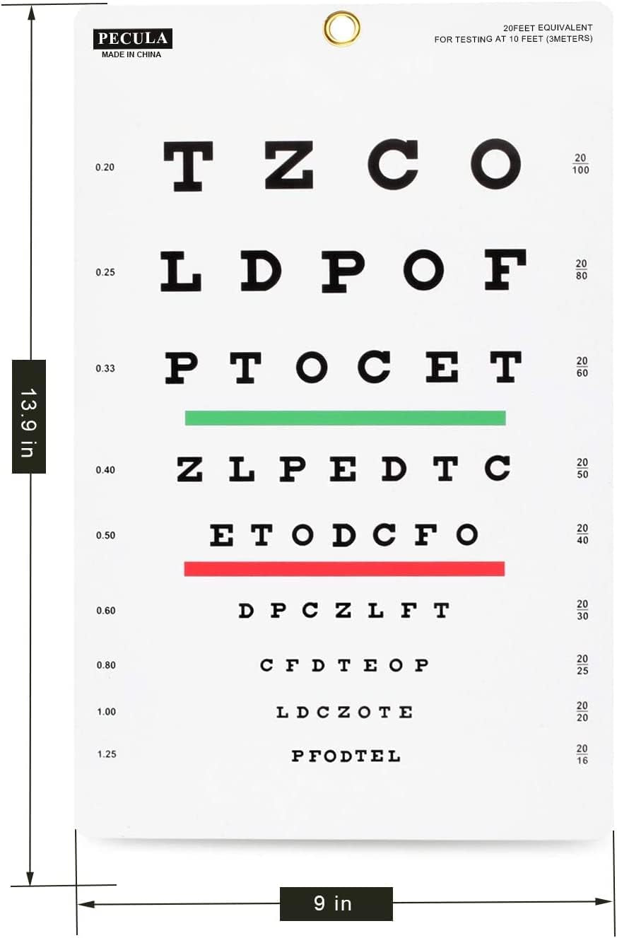 Snellen Chart, Wall Chart for Eye Exams - 10 Ft 9 X 14 In