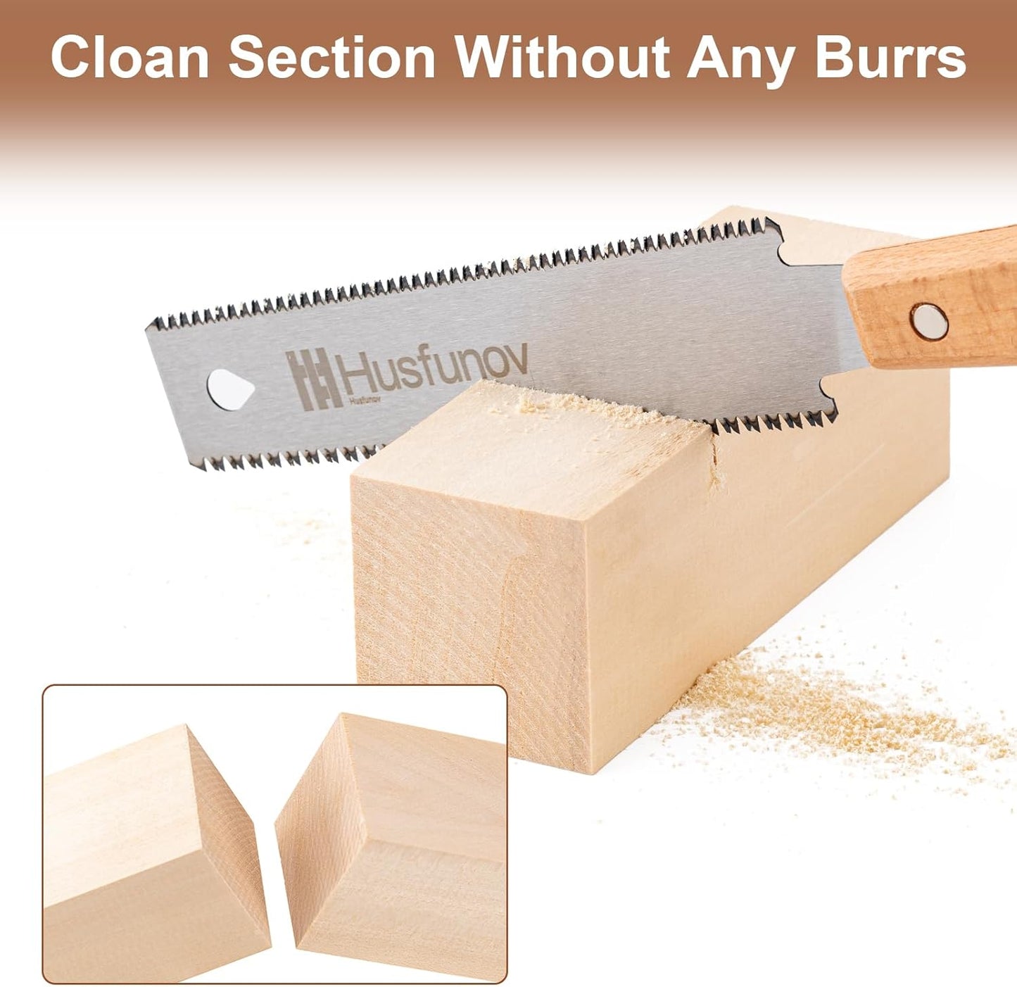 Japanese Hand Saw, 6 Inch Pull Saw with Double Edges of 11/17 TPI, SK5 Flexible Blade Handle Wood Saws for Woodworking Tools