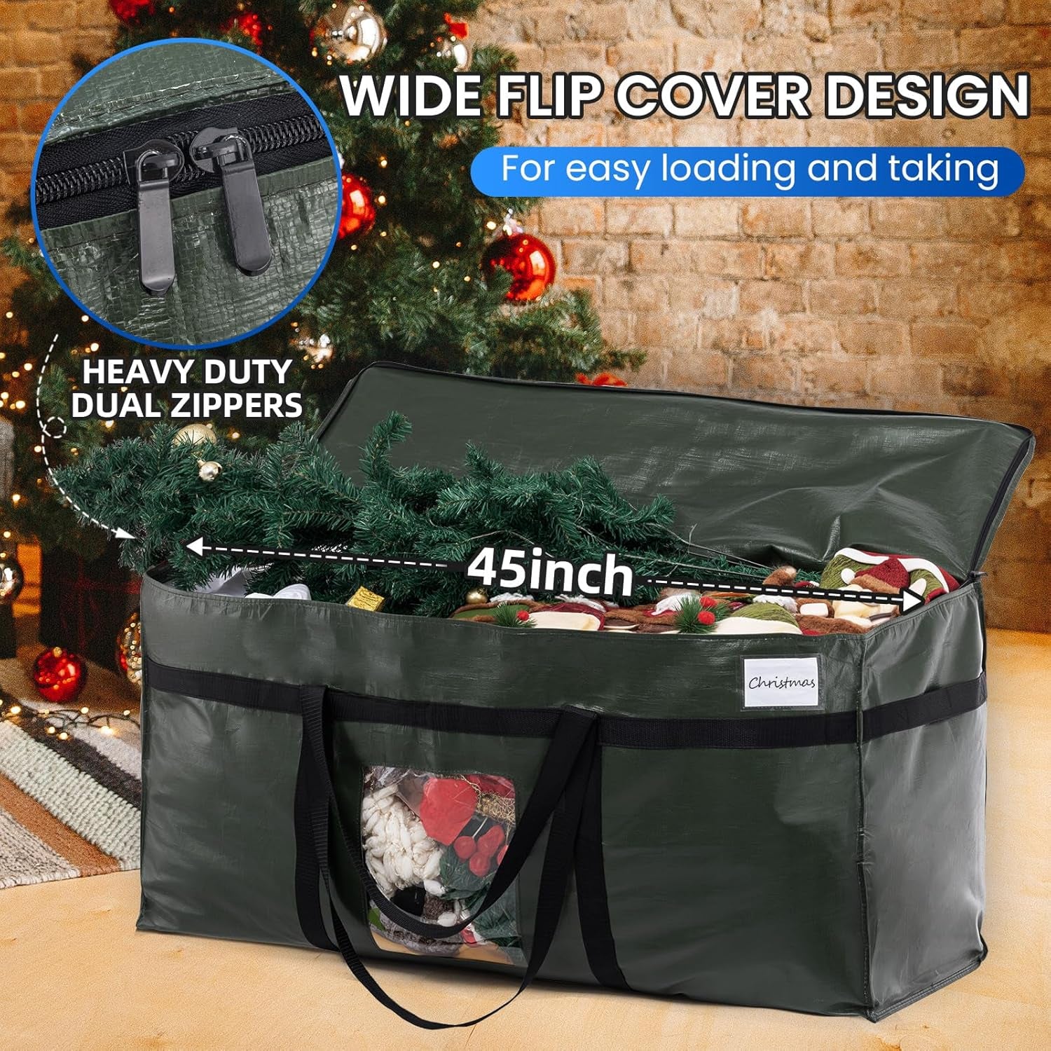 69 Gallon Extra Large Storage Bags, XXL Green Heavy Duty Moving Bags for Storage with Visible Window, Wrap around Handles, Totes for Space Saving, Alternative to Moving Boxes (2 Pack)