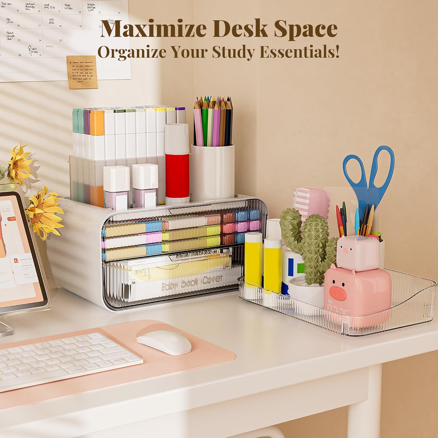 Bathroom Counter Organizer 2-Drawers 2-Tier Acrylic Makeup Organizer for Vanity Countertop, Skincare Perfume Storage, Easy Assembly, Ideal Gift for Women, Bath Linen Sets, Clear