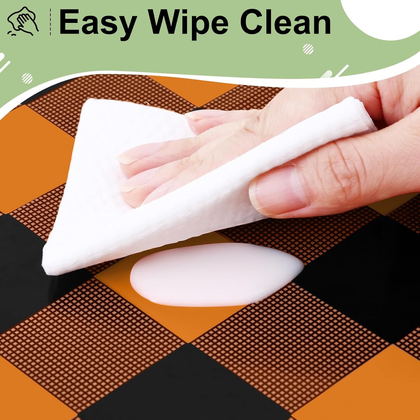 3 Packs Buffalo Disposable Table Cloth, 54 X 108 Inch Waterproof Plastic Tablecloth, Rectangle Black and Orange Checkered Table Covers for Fall, Halloween Decorations