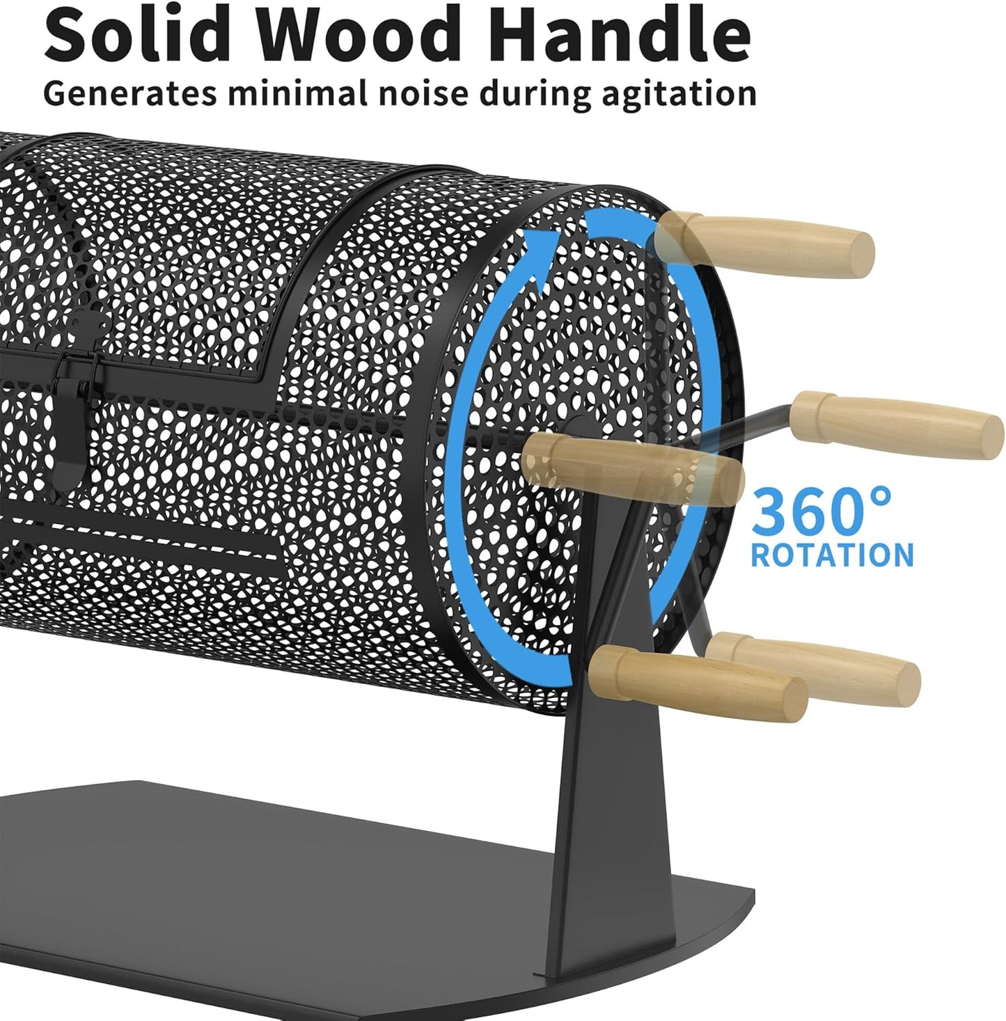 Professional Raffle Drum with Wooden Handle, Capacity for 2500 Tickets (Black)