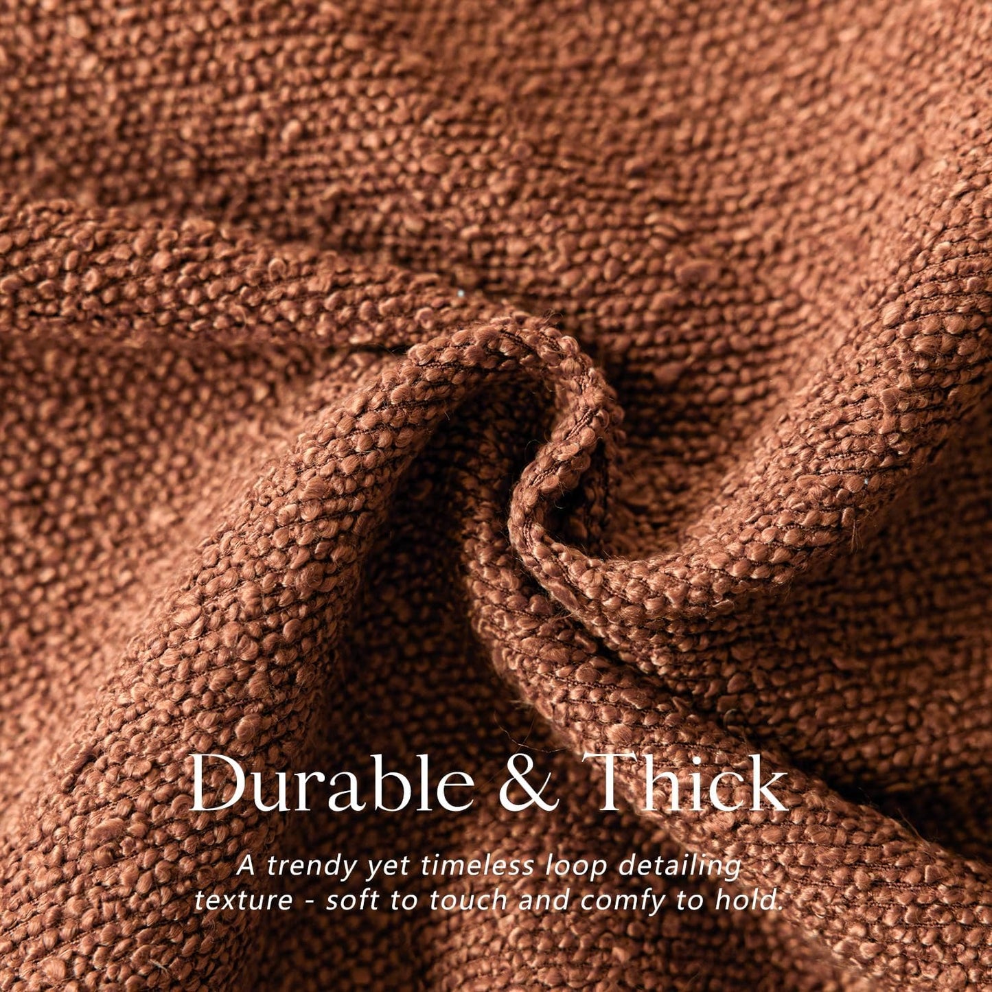 Decorative Textured Boucle Throw Pillow Covers Accent Solid Lumbar Pillow Cases Soft Cozy Couch Cushion Case for Chair Sofa Bedroom Living Room Home Decor 12X20 Inch,1Pc,Burnt Orange Hazel