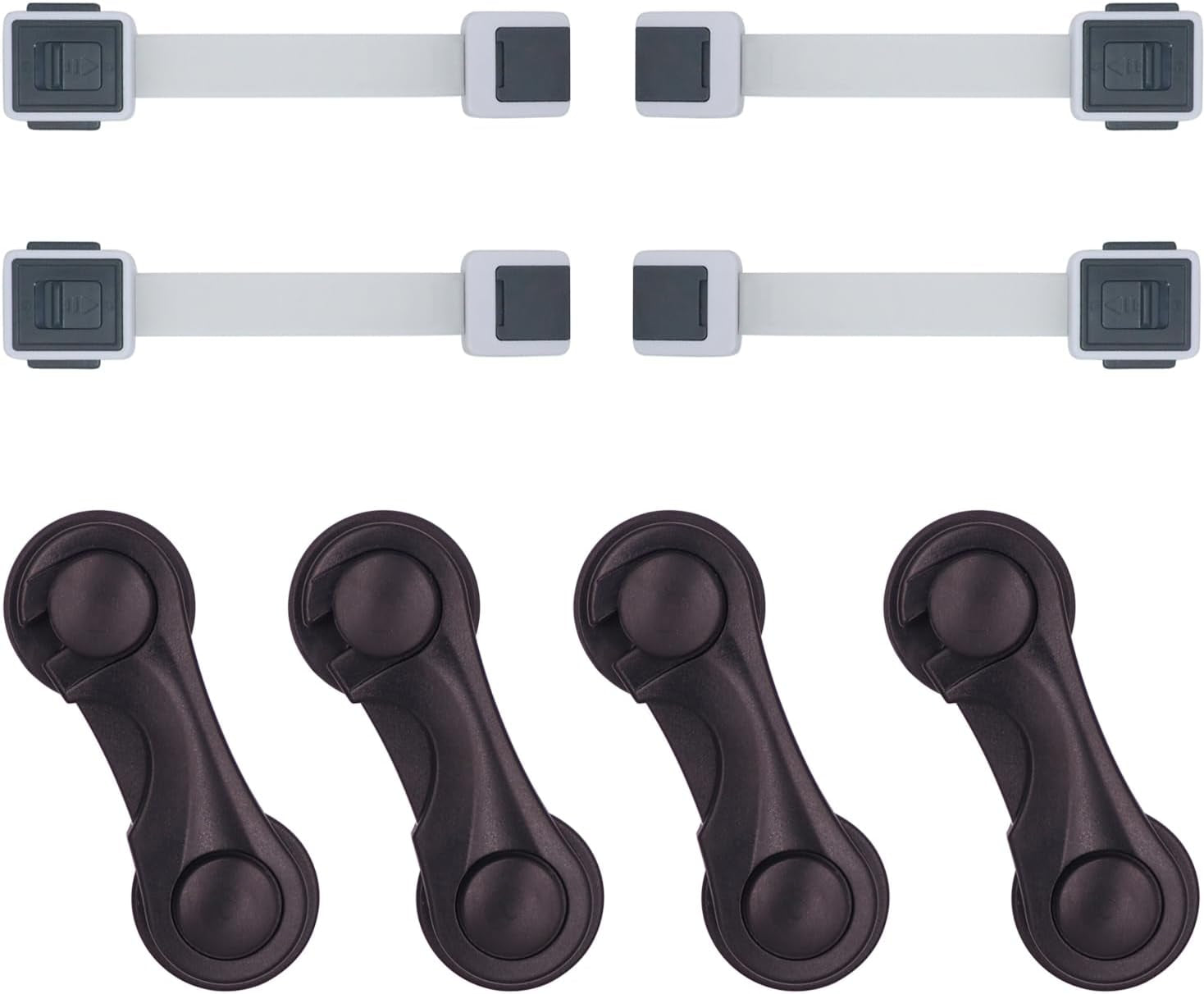 Child Proofing Cabinet Locks 4 Pack & Child Safety Cabinet Strap Locks 4 Pack