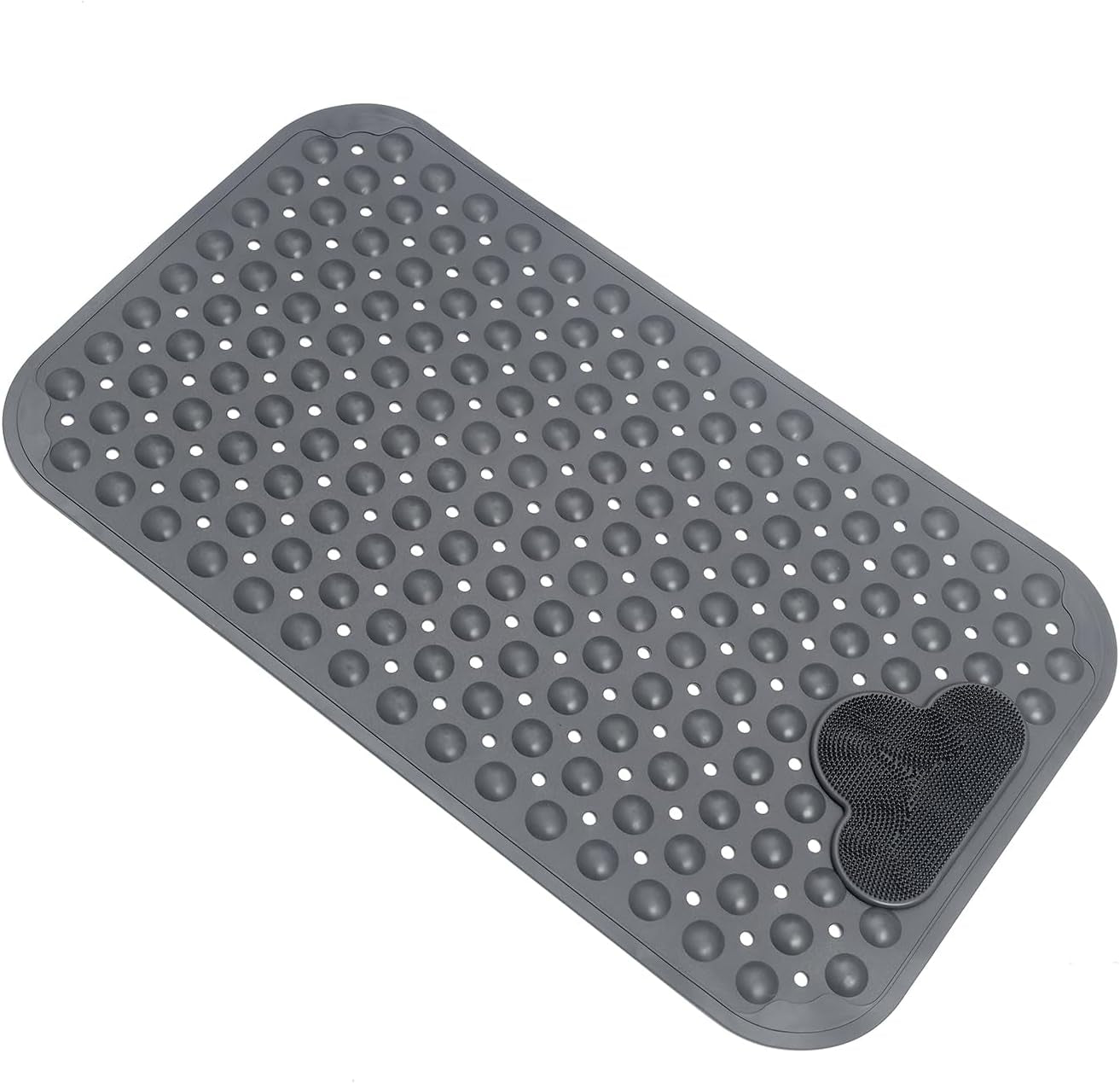 Bath Tub Mat Shower Mat Non Slip Bathtub Mats with Suction Cups Bath Mat for Tub Bathroom Mats 28" X 16" Machine Washable (Gray)