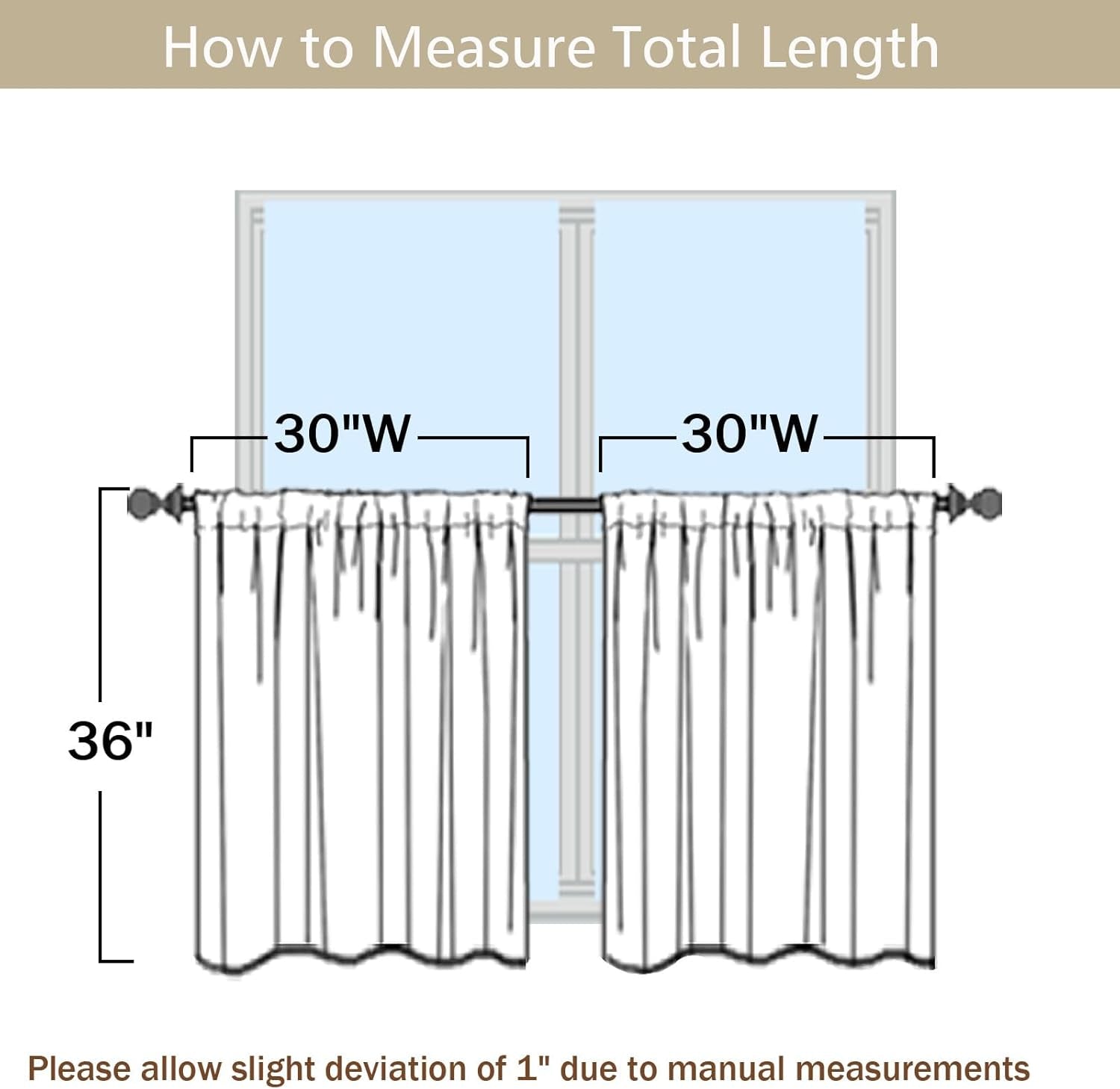 Chenille White Kitchen Curtains 36 Inch Length, Light Filtering Luxury Short Cafe Curtains, Velvet Rod Pocket Half Window Curtain for Bathroom Basement RV Camper, 30Wx36L Inch, 2PCS