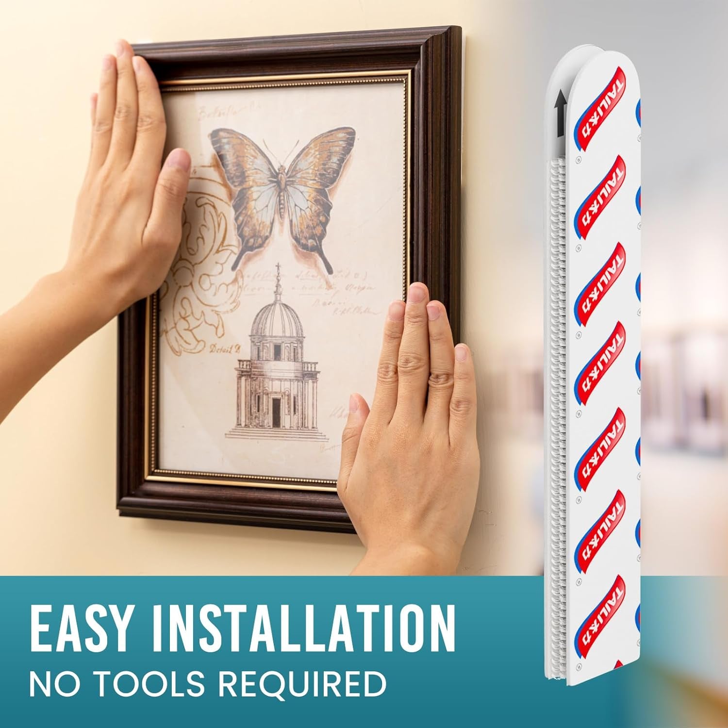 Picture Hanging Strips Heavy Duty, Small 16 Pairs (32 Strips) Frame Hangers Strips for Walls, Pictures Hanging Kit without Nail, Damage Free Adhesive Poster Strips for Decor, Art, Mirror