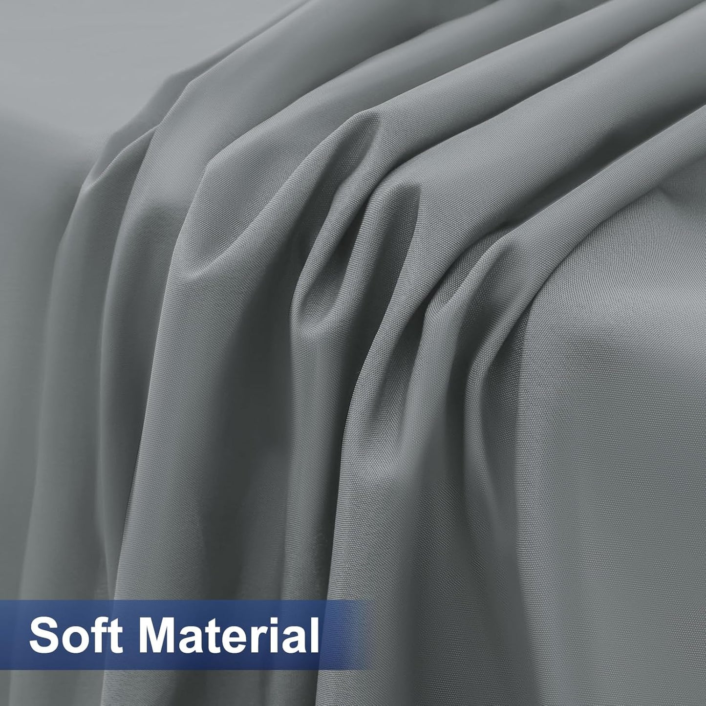 2 Packs Rectangle Fitted Tablecloth, 6 Foot Washable Fabric Table Cloth, Waterproof Polyester Table Cover for Party, Trade Show, Outdoor and Indoor (Grey, 30" X 72")