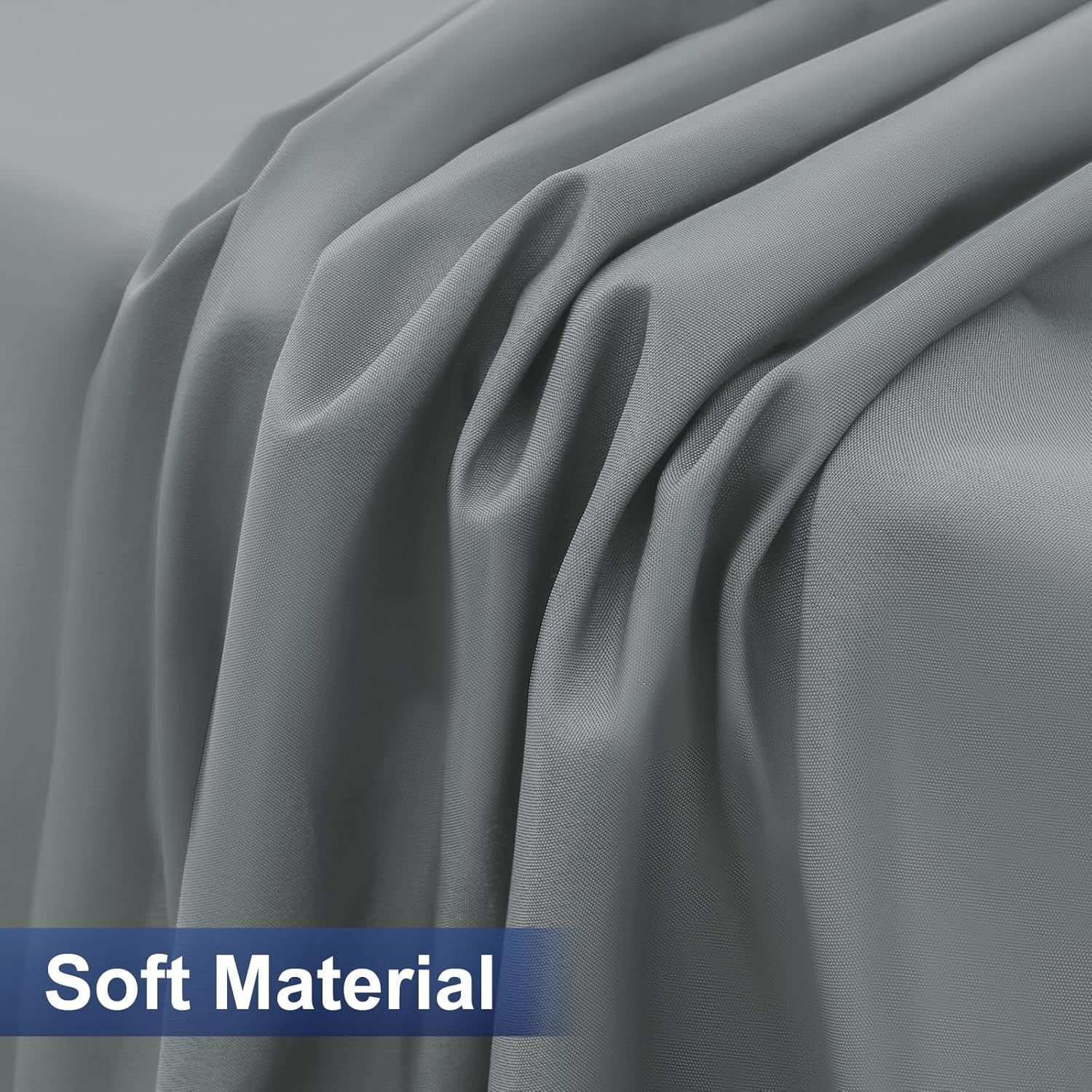 2 Packs Rectangle Fitted Tablecloth, 6 Foot Washable Fabric Table Cloth, Waterproof Polyester Table Cover for Party, Trade Show, Outdoor and Indoor (Grey, 30" X 72")
