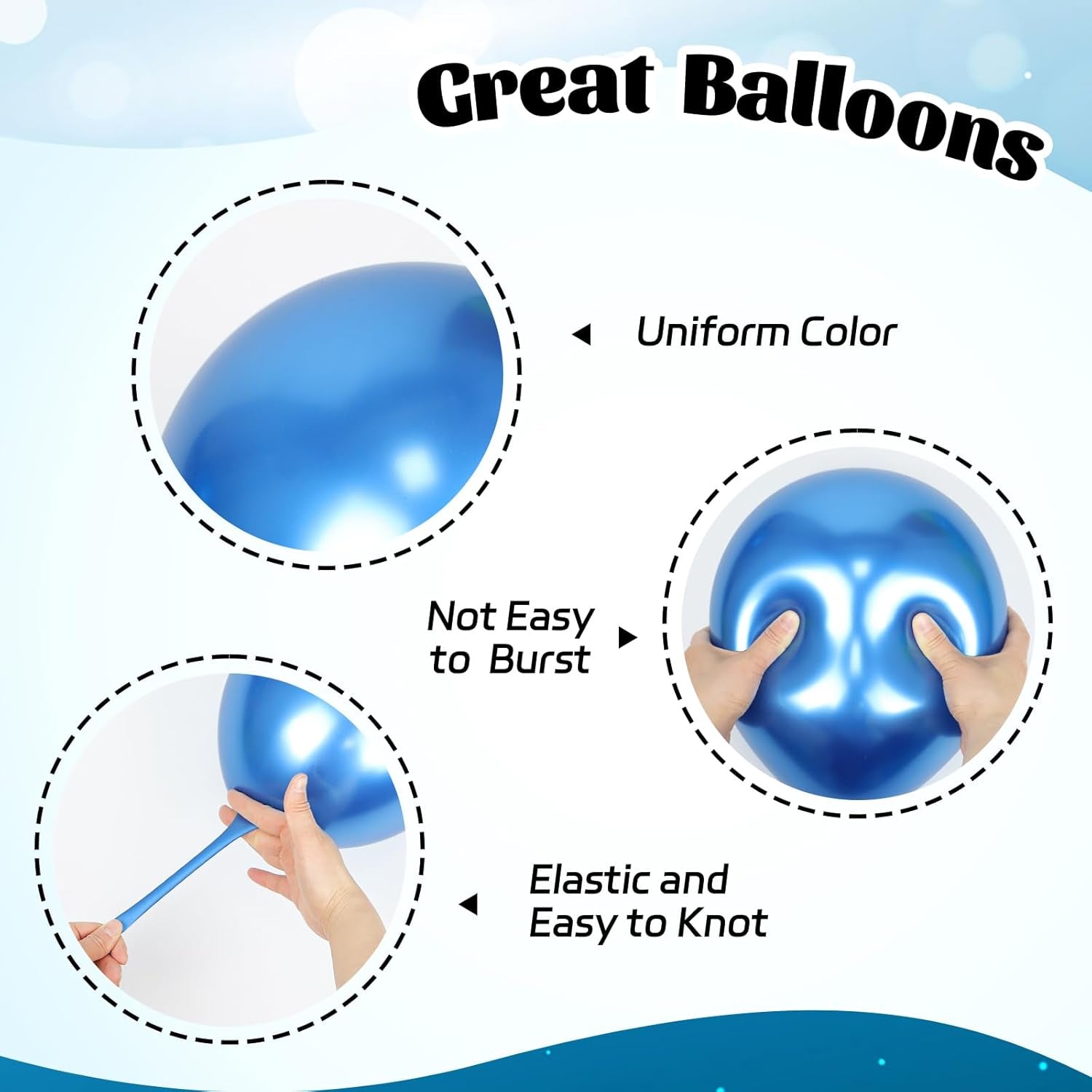 60Pcs Blue and Silver Balloons 12Inch with Navy Blue Pastel Blue Silver Confetti Balloons for Graduation Baby Shower Wedding Birthday Party Decorations