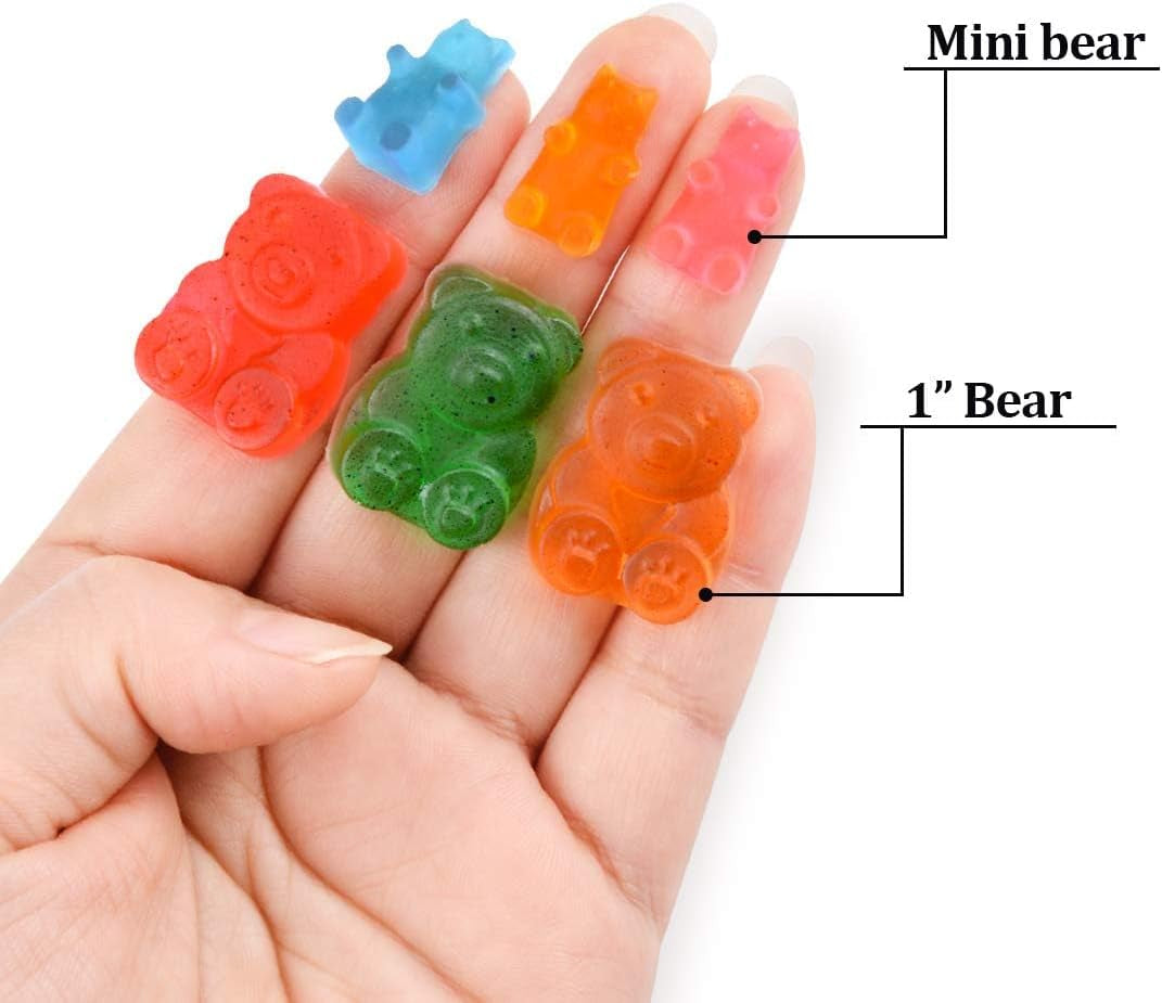 Gummy Bear Molds Candy Molds - 1 Inch Gummy Molds Bear Large Chocolate Molds Silicone 4 Pack LFGB Pinch Test Approved Best Food Grade Silicone