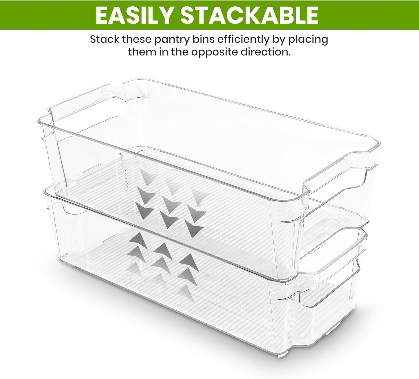 - Fridge Organizer Bins - Refrigerator Organizing Bins - Pantry Organizers & Storage - Stackable for Home & Kitchen Pantry Organization - Clear Plastic Containers (8 Pack)