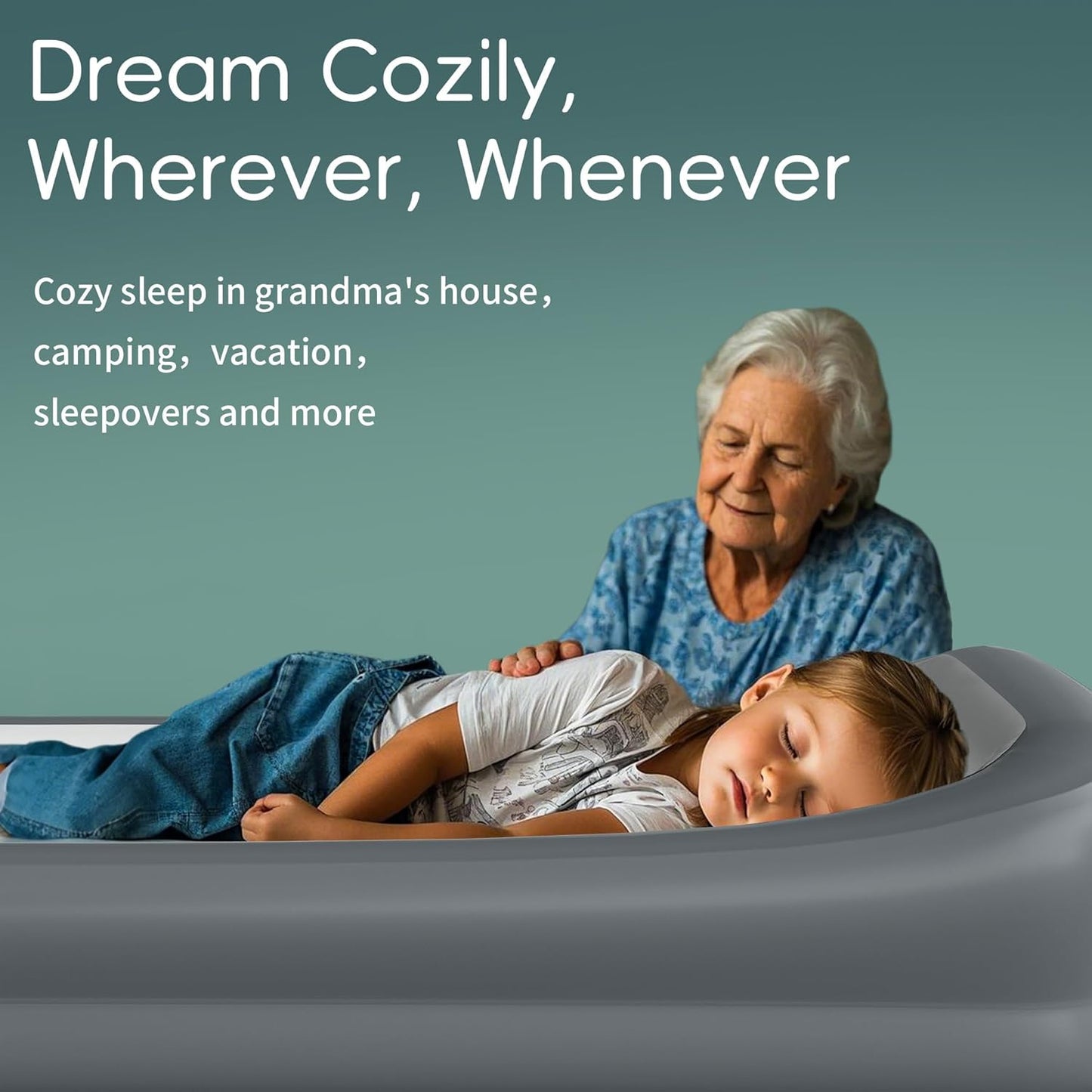 Portable Inflatable Toddler Travel Bed with Soft Sheet and Safety Bumpers, Ideal for Home and Travel Use, Includes Pump and Carry Bag