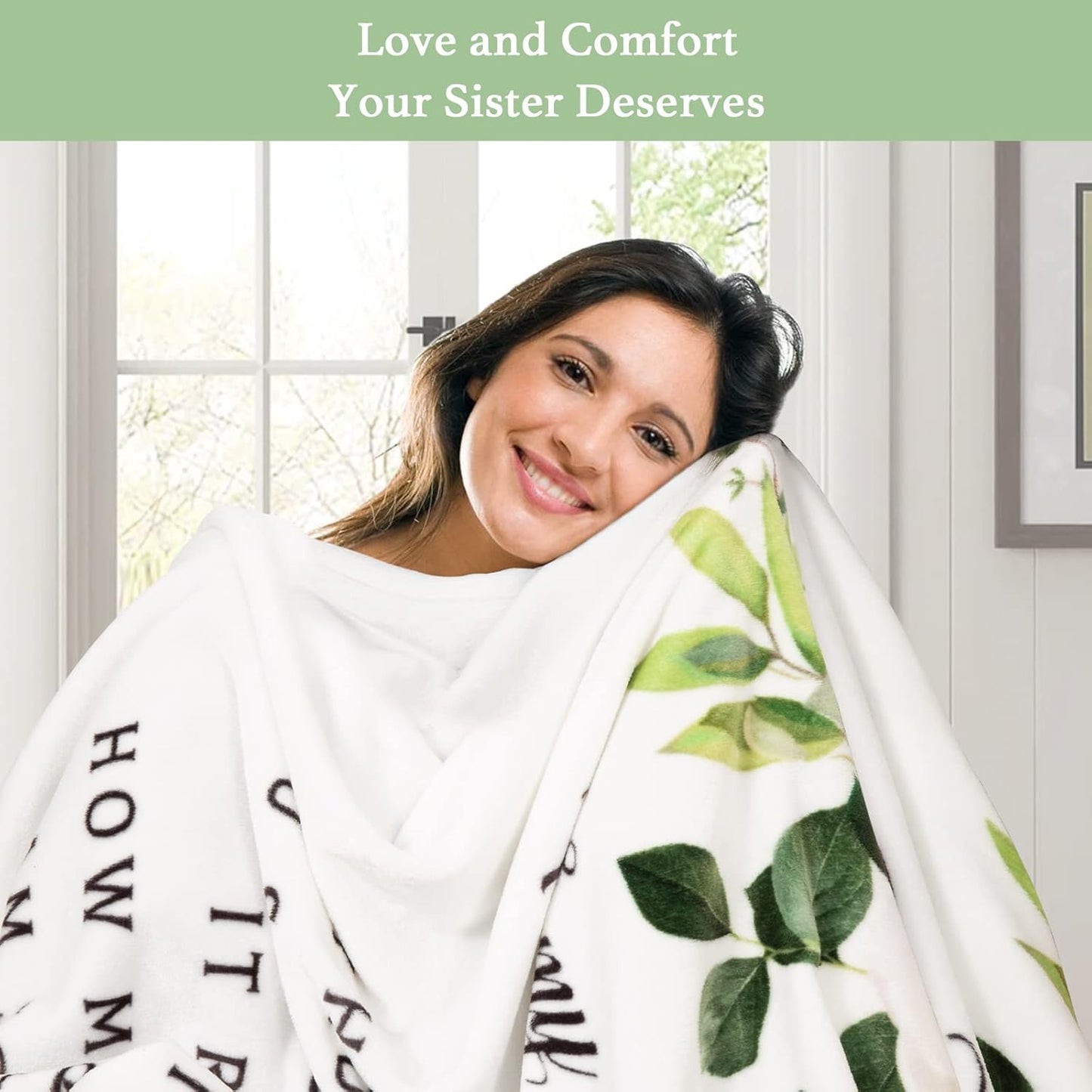 Sister Blanket Soft Throw Blanket 60"X50" White, Sister Birthday from Sister Brother Warm and Comfy