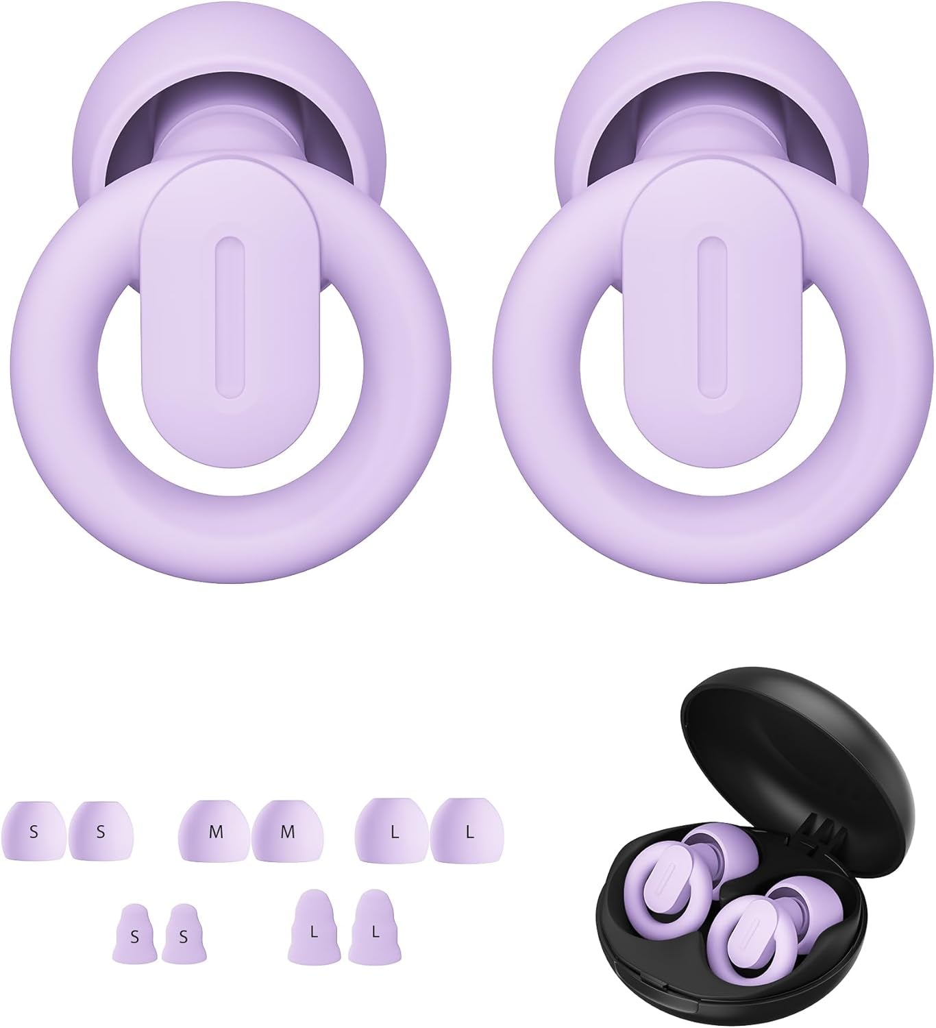 Ear Plugs for Sleeping Noise Cancelling, Reusable Earplugs for Noise Reduction, Soft Silicone Hearing Protection Ear Plugs for Sleep, Work, Noise Sensitivity, Study, Snoring, Concert 30-35Db