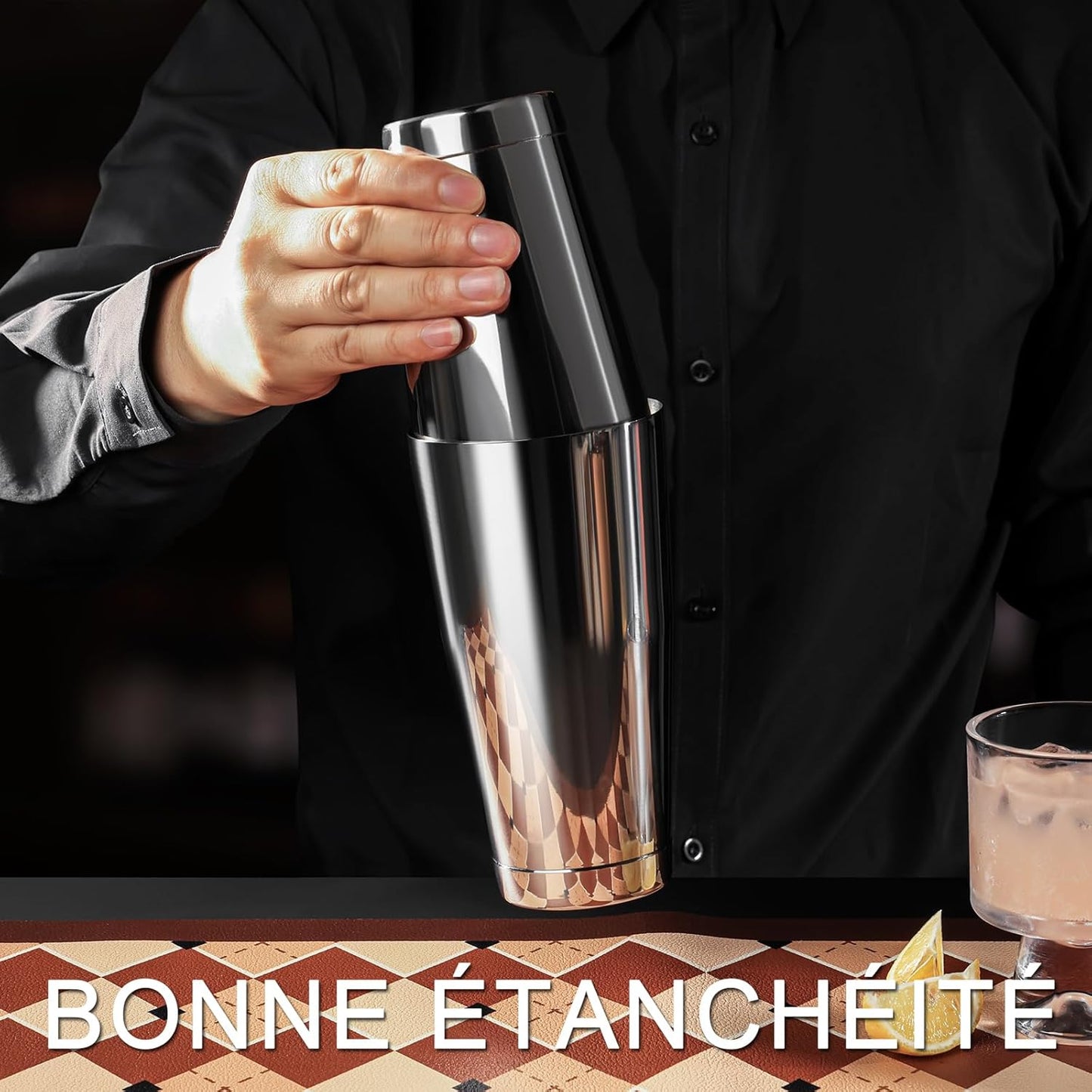 Boston Cocktail Shaker Set, 18 Oz & 28 Oz Stainless Steel Weighted Shaker Tins, Metal Martini Shaker Drink Mixer for Bartending, Professional Bar Tools for Bartender (Sliver)