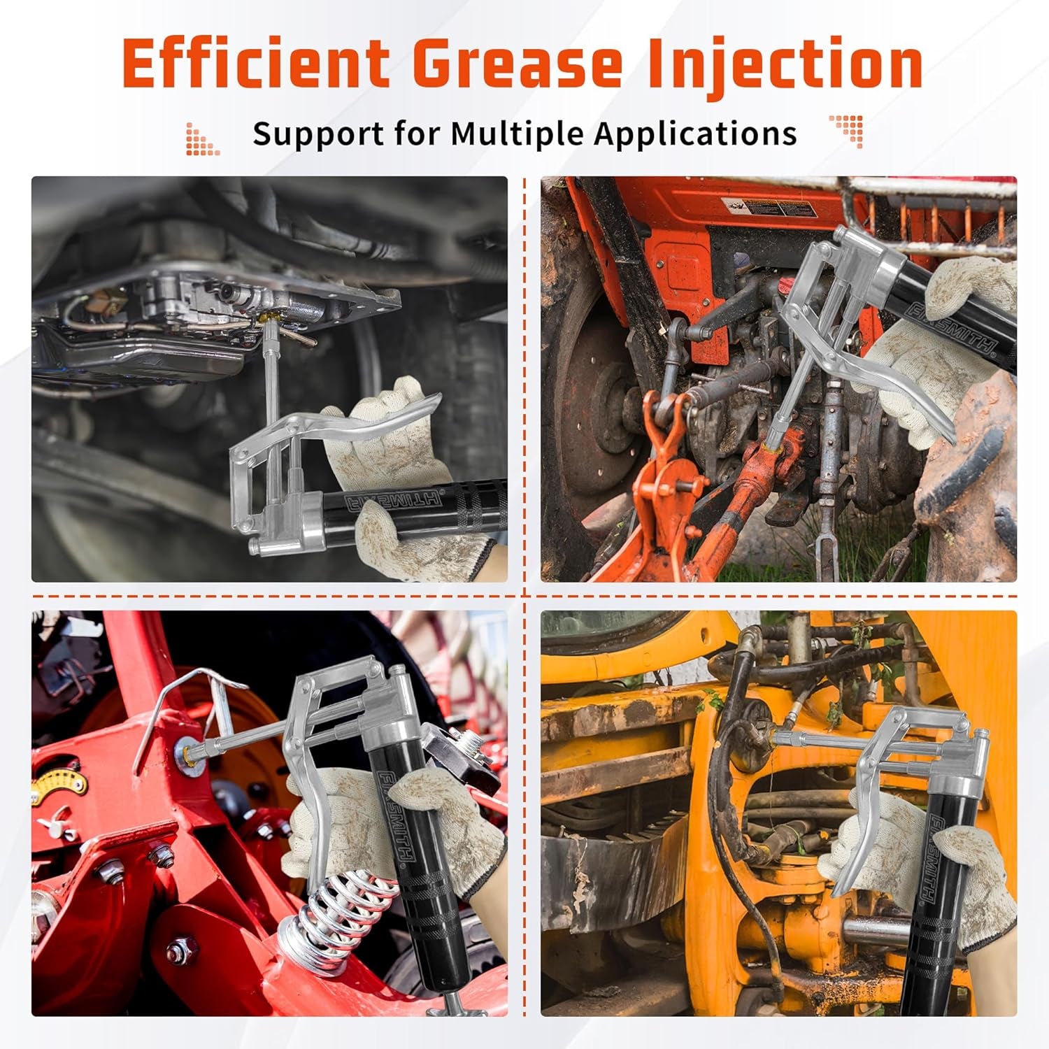 Mini Grease Gun, Small Pistol Grip Grease Gun, Design for 3Oz Cartridges. with 6.6 Inch Rigid Extension Pipe, 3-Way Loading, 4000 PSI Max Pressure