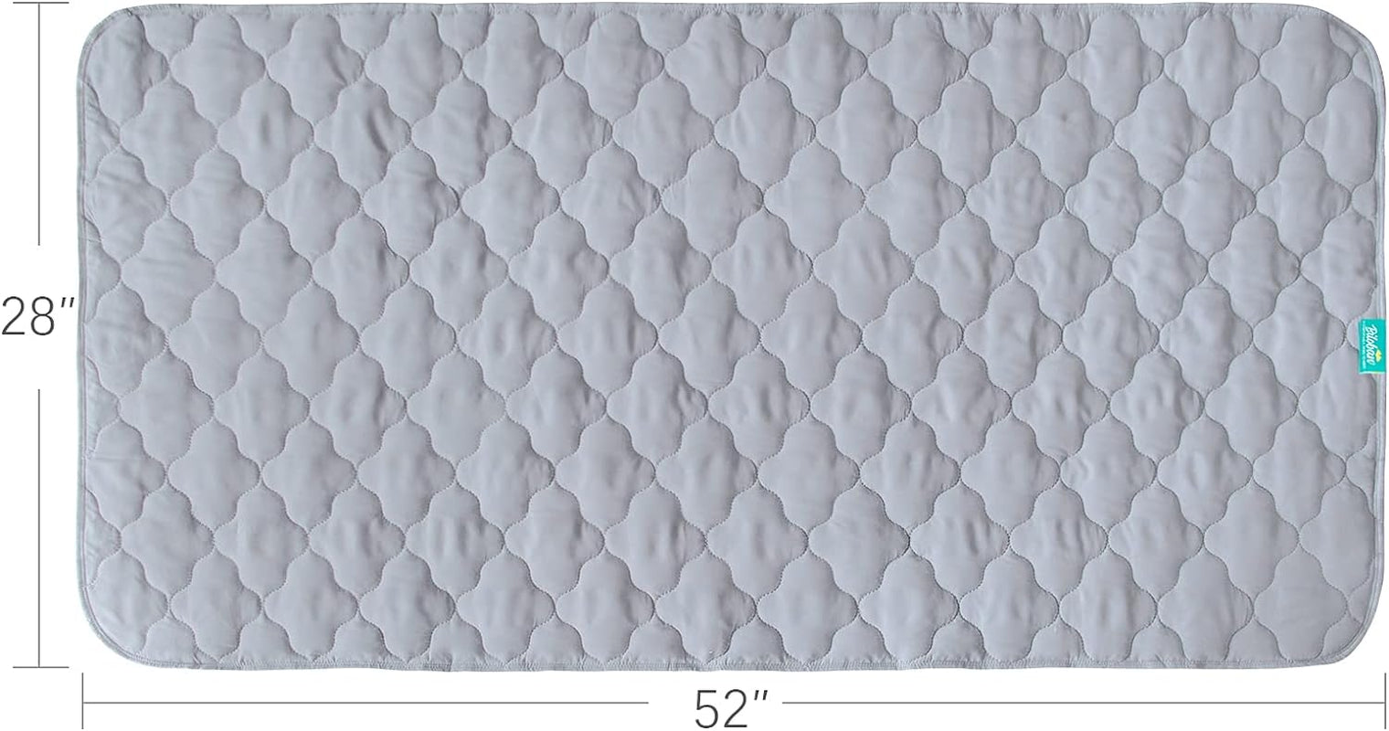 Waterproof Crib Mattress Protector Pad Cover 28" X 52", anti Slip & Absorbent Waterproof Bed Pads for Standard Crib/Toddler Bed Quilted Machine Washable (Quilted Improved Thickness) Grey