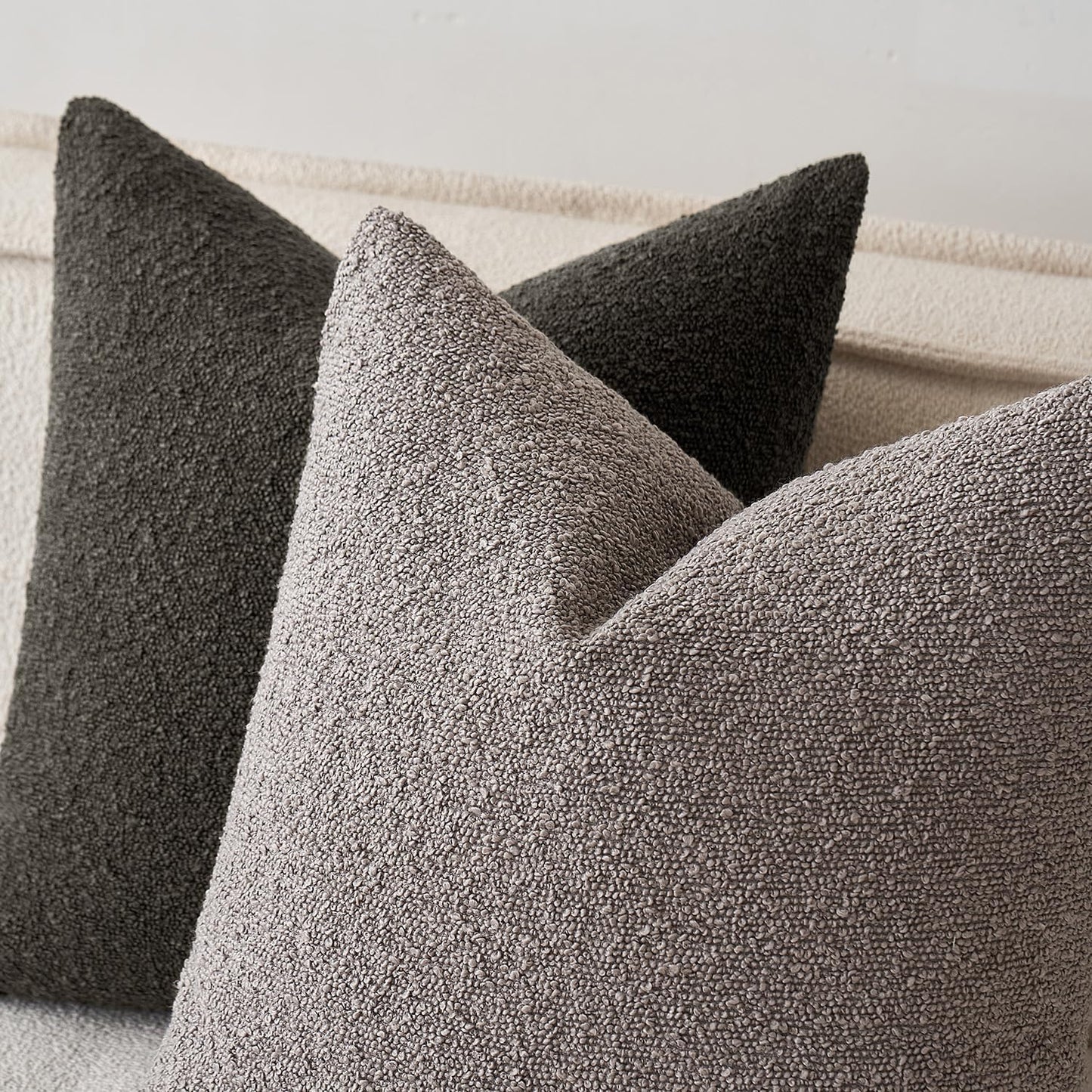Textured Boucle Throw Pillow Cover Dark Coffee Accent Solid Lumbar Pillow Case Decorative Soft Pack of 1 Couch Cushion Chair Sofa Bedroom Livingroom Home Decor,12X20 Inch
