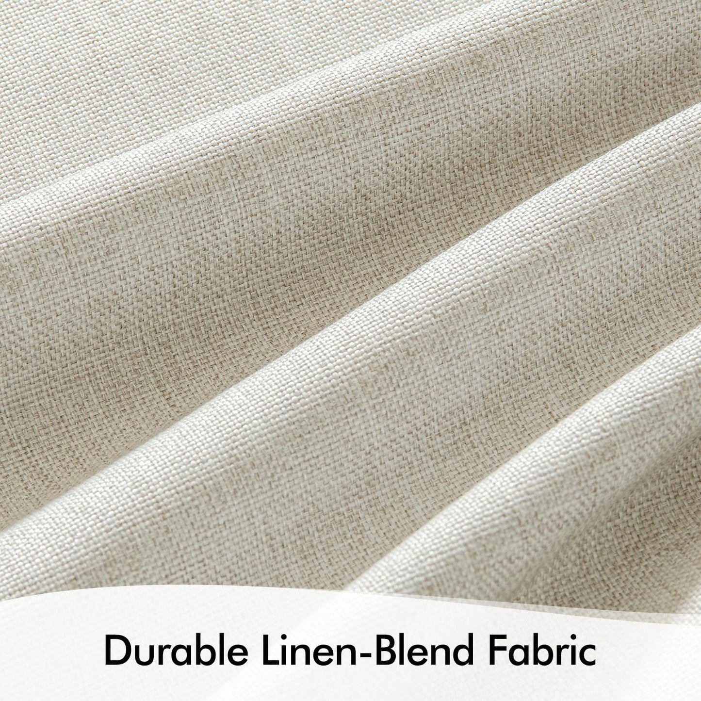 Linen Pinch Pleated 100% Blackout Curtains - 92 Inch Long, Set of 2 Panels, Back Tab Track Cream Darkening Drapes with Hooks for Bedroom and Living Room