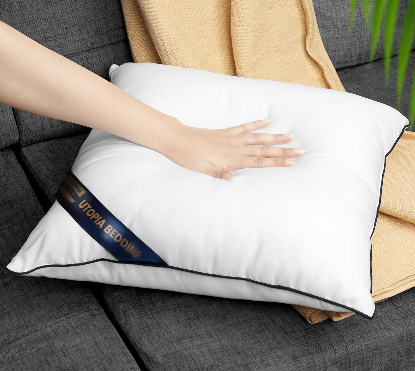Throw Pillow Inserts (Pack of 4, White), 18 X 18 Inches Decorative Indoor Pillows for Sofa, Bed, Couch, Cushion Sham Stuffer