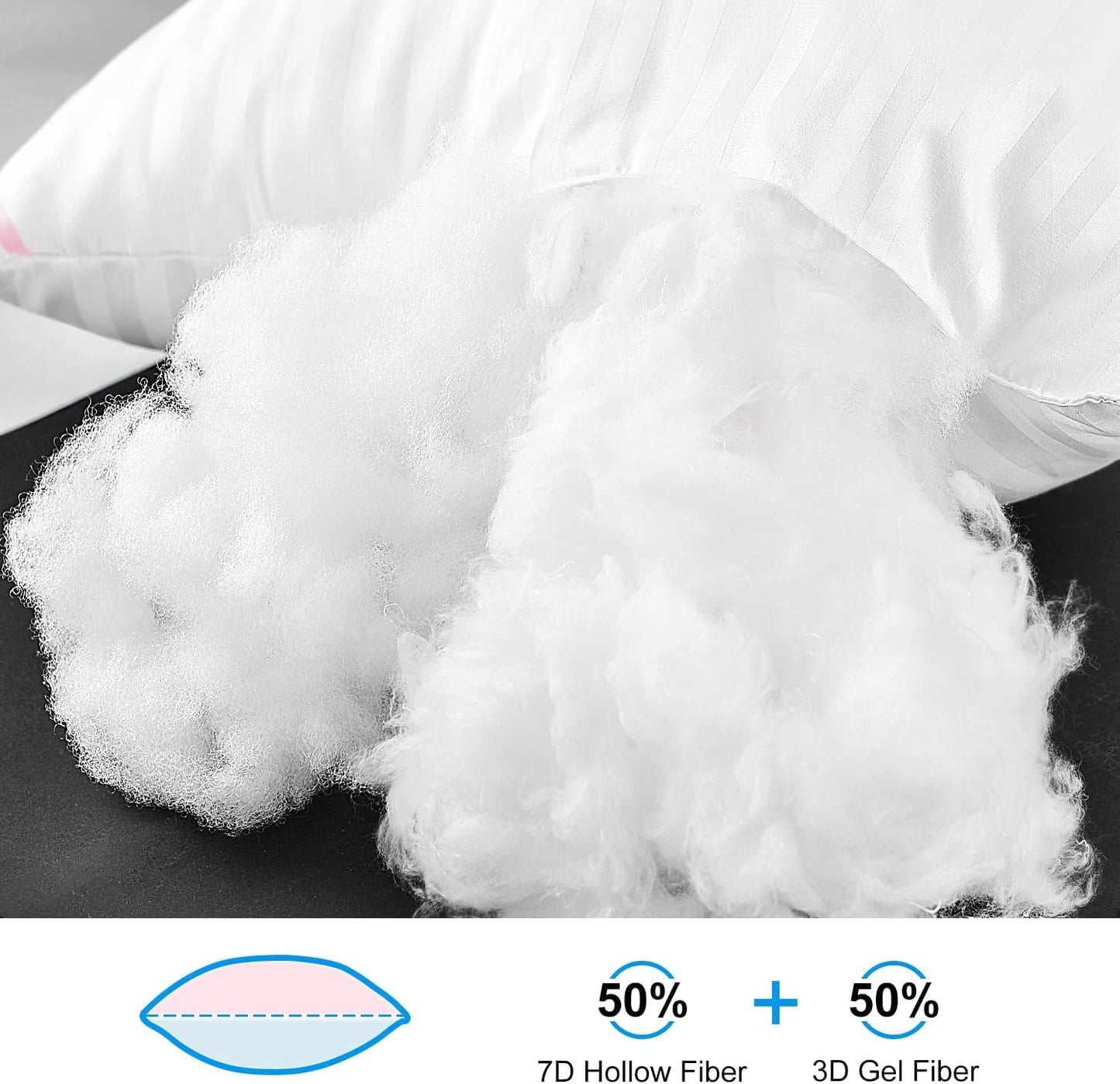 Hotel Collection Bed Pillows for Sleeping 2 Pack Queen Size,Pillows for Side and Back Sleepers,Super Soft down Alternative Microfiber Filled Pillows,20 X 30 Inches