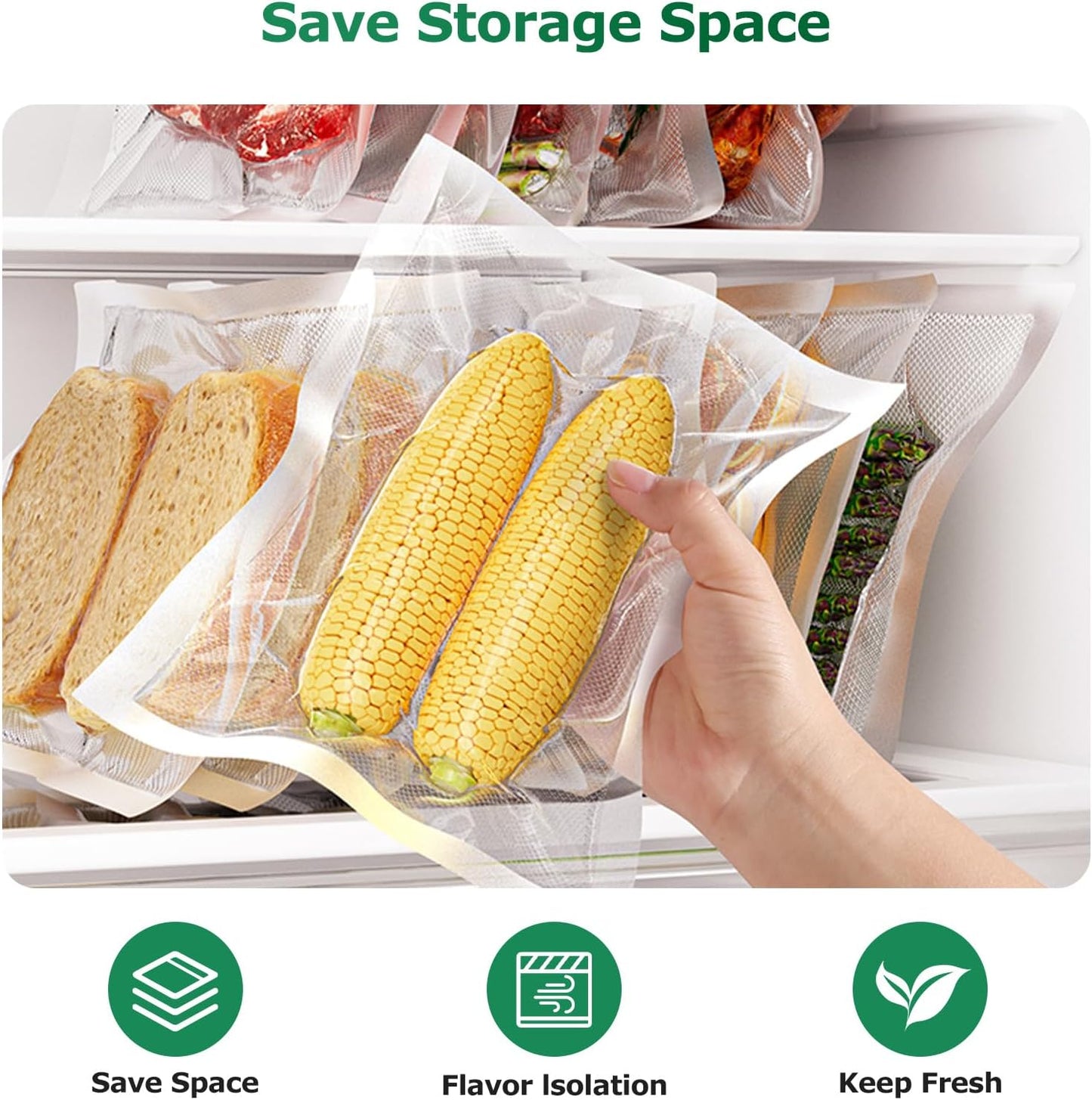 Vacuum Sealer Bags Food Rolls 6 Packs - 8" X 20' & 11" X 20', Commercial Grade Seal a Meal Bags for Storage Food and Sous Vide, BPA Free, Customized Size for Vacuum Sealer