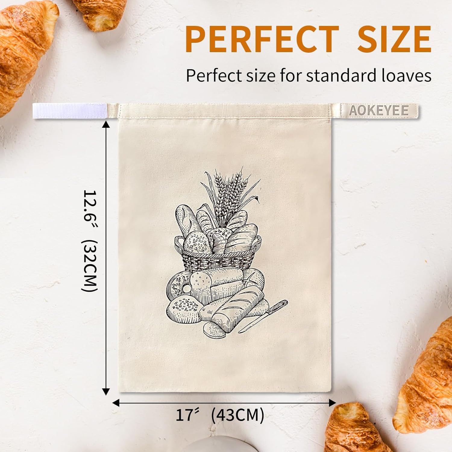 Bread Bags for Homemade Bread - 2 Pack Reusable Cotton Beeswax Bags for Sourdough to Keep Fresh, Natural Cotton Bees Wax Bag