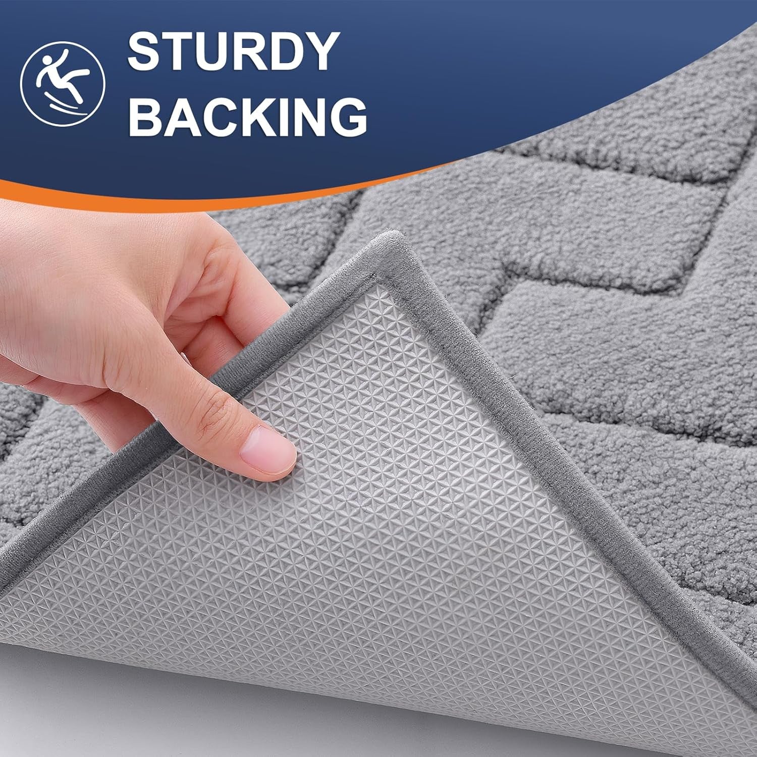 Indoor Door Mat, 32X20, Dirt Resistant and Absorbent, Sturdy Non-Slip Rubber Backing, Easy to Clean, Washable Low-Profile Doormat for Entryway, Medium Gray