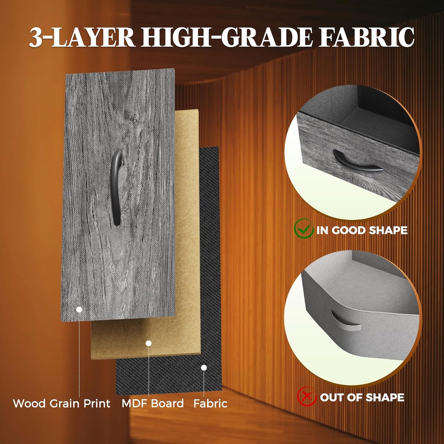 63-Inch Bedroom Dresser with 10 Fabric Drawers, Versatile TV Stand for 55 to 70 Inch TVs, Grey Toy Storage Organizer for Closets