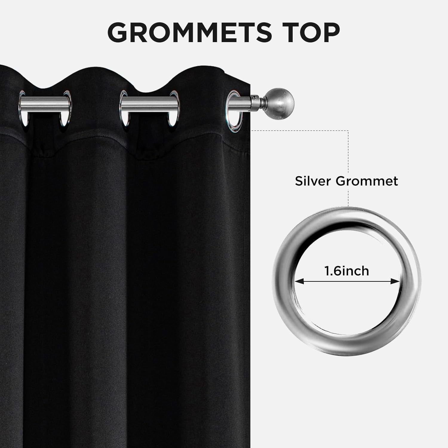 84-Inch Thermal Insulated Blackout Curtains for Bedroom - Room Darkening Light Blocking Drapes with Grommets, Noise Reduction & Wrinkle-Free Design, Set of 2 Panels for Living Room Windows