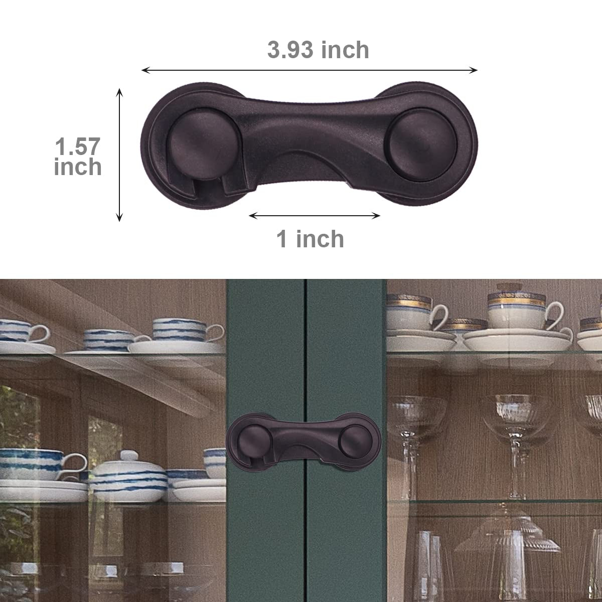 Magnetic Cabinet Locks 4 Pack + Black Cabinet Locks for Babies 4 Pack