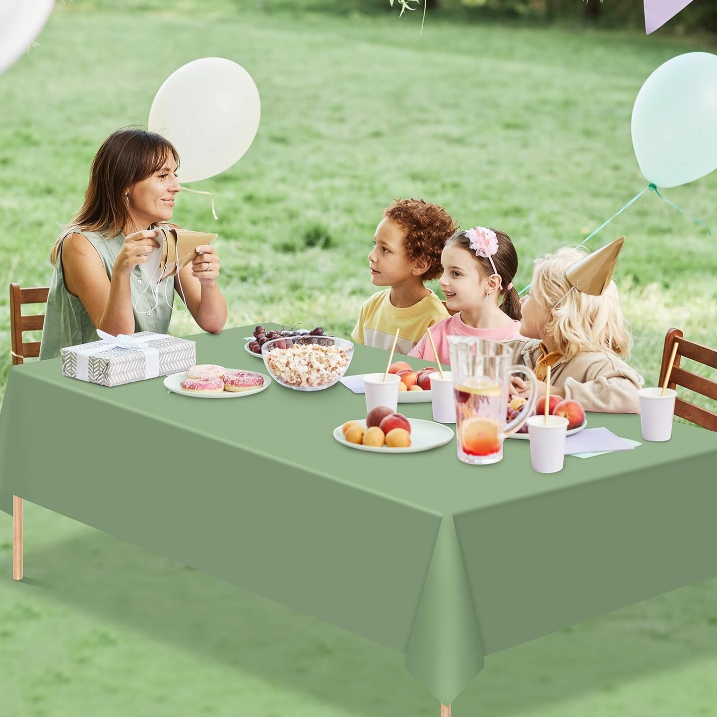 1 Pack Sage Green Plastic Tablecloths for Rectangle Tables, Light Green Disposable Tablecloth, Waterproof Sage Green Table Cover for Birthday Bridal Wedding Baby Shower Party Decorations, 54 X 108Inch