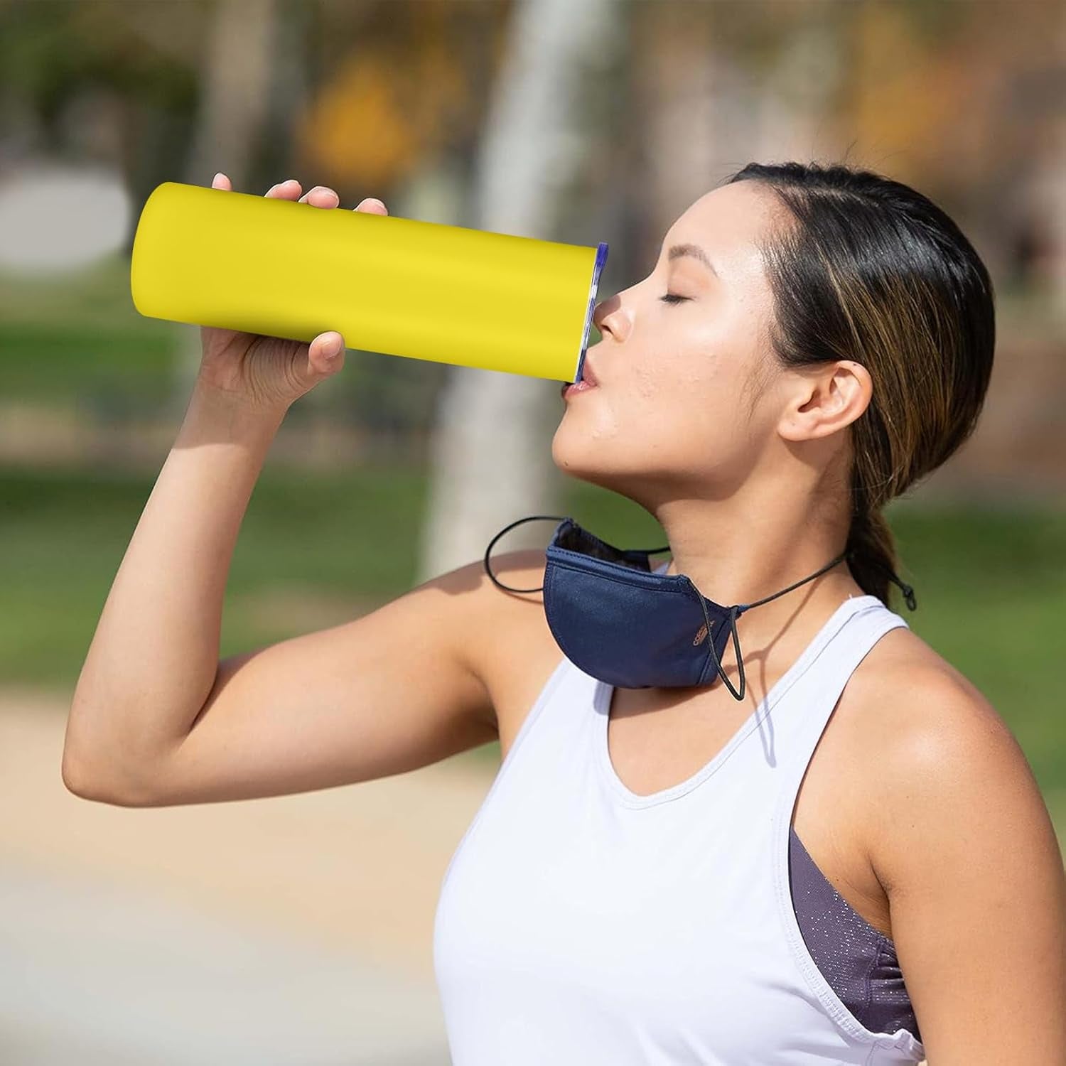 20Oz Skinny Tumbler Replacement Lids 2 Pack,Spill Proof Splash Resistant Silicone Sliding Covers,Straw Friendly, BPA Free