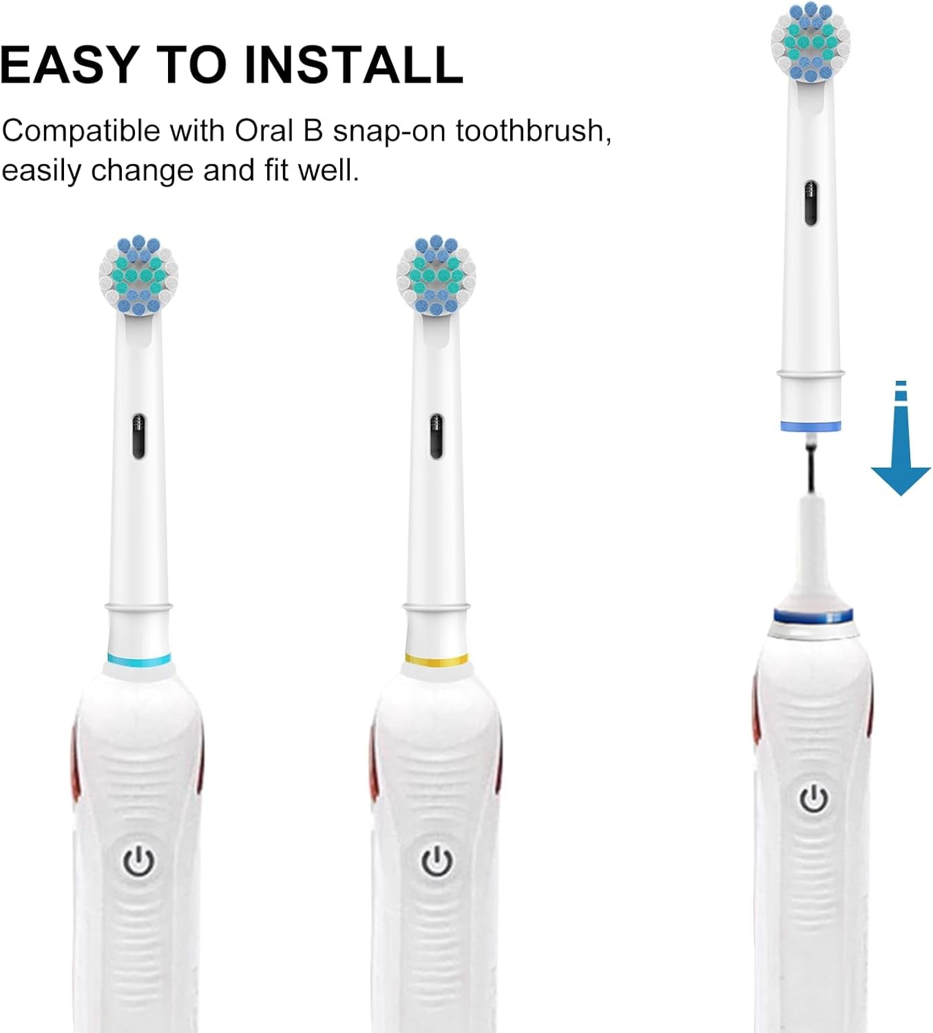 Toothbrush Heads for Oral B, 4 Pack Professional Electric Toothbrush Replacement Heads Medium Soft Dupont Bristles Replacement Toothbrush Heads Precision Clean Brush Heads Refills