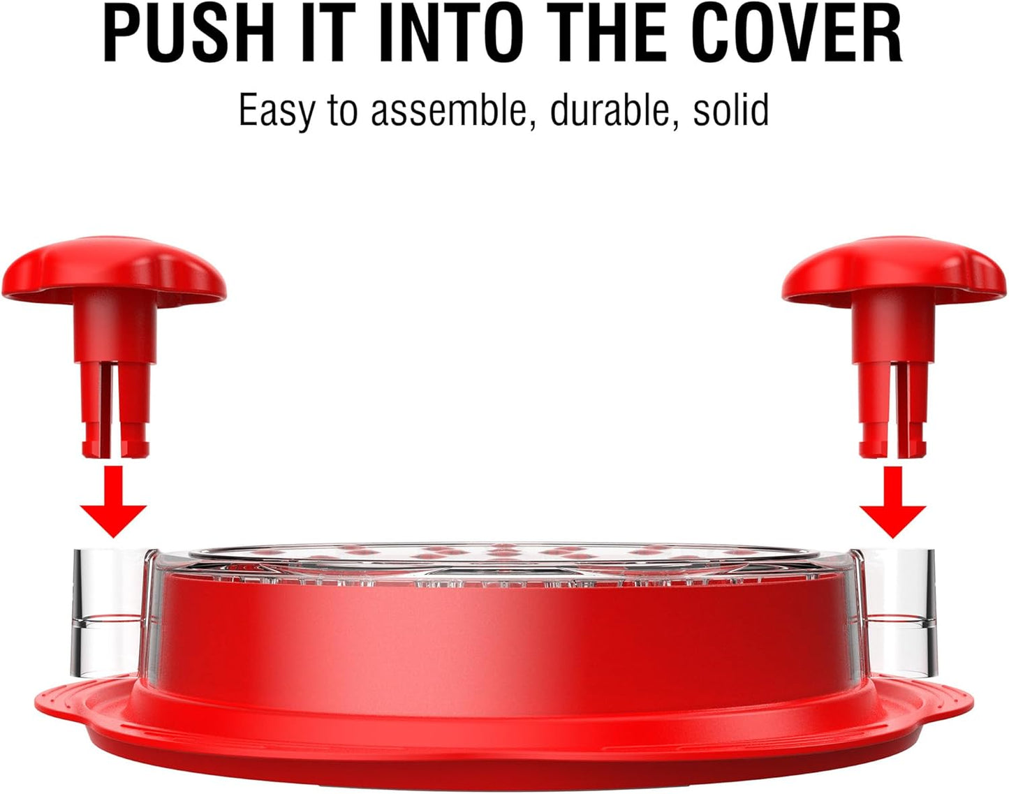 2 PCS Chicken Shredder Handle Ergonomic Handle, Meat Shredder Knobs Suitable Chicken Shredder, 2.36 * 2.36 * 2.24Inch(Red)