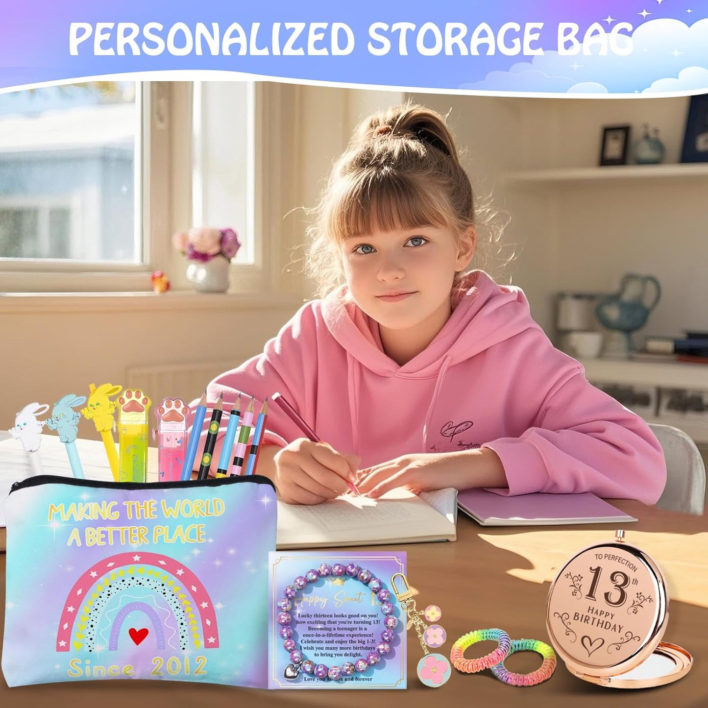 13Th Birthday Gifts for Girls, Gift for 13 Year Old, 11 PCS Unique 13Th Birthday Gift Ideas for Daughter, Niece, Granddaughter, Happy 13 Bday Present for Her, 13Th Teenager Bday Present