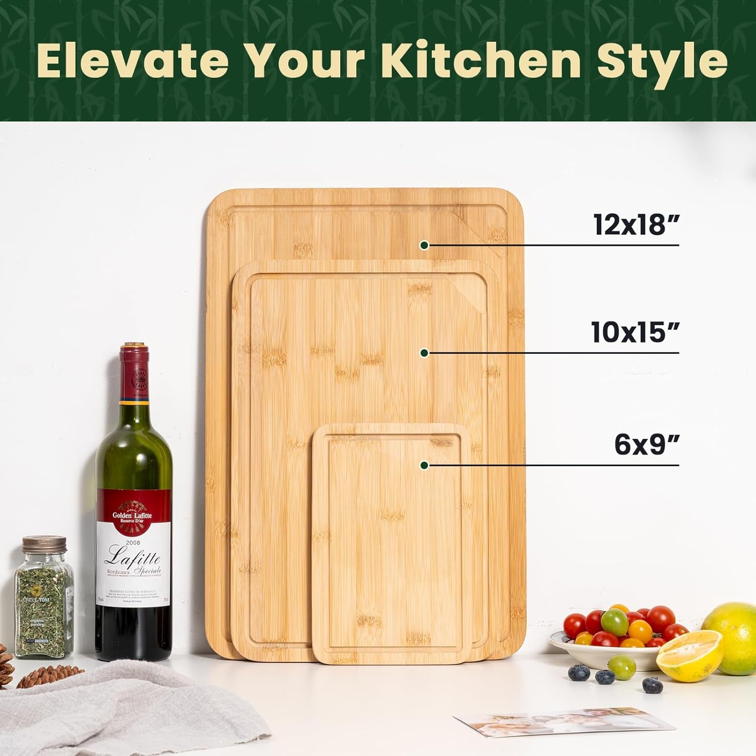 9” X 6” Mini Bamboo Cutting Board, Small Wooden Cutting Boards for Kitchen Charcuterie Boards with Juice Groove and Handles, Chopping Board for Fruit, Vegetables and Cheese
