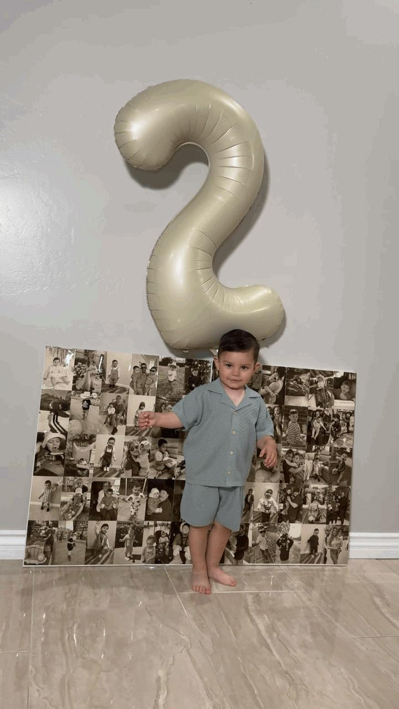 1 Balloon - Cream Birthday Number Balloons, 40 Inch Large Foil Balloons for Men Women Boys Girls Cream Themed Birthday Decorations