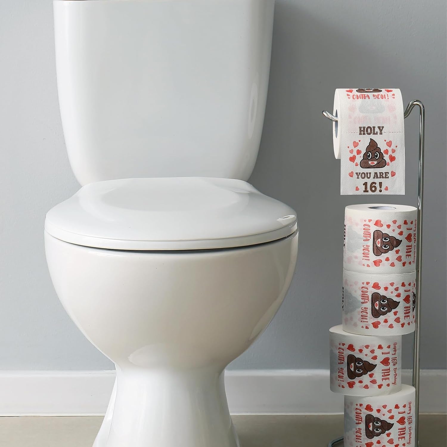 16Th Birthday Gifts for Boy or Girl - Happy Prank Toilet Paper - 16Th Birthday Decorations, Party Supplies Favors - Funny Gag & Novelty Bday Present for Him, Her, Friends- Sweet 16 Year Old Gift Ideas