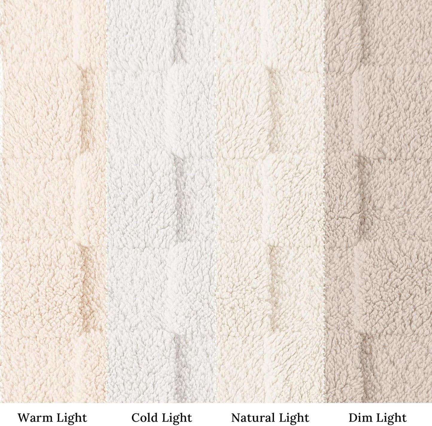 Ivory Fleece Throw Blanket for Couch - Lightweight, Super Soft, and Warm Checkered Design, 50x60 Inches, Ideal for All Seasons