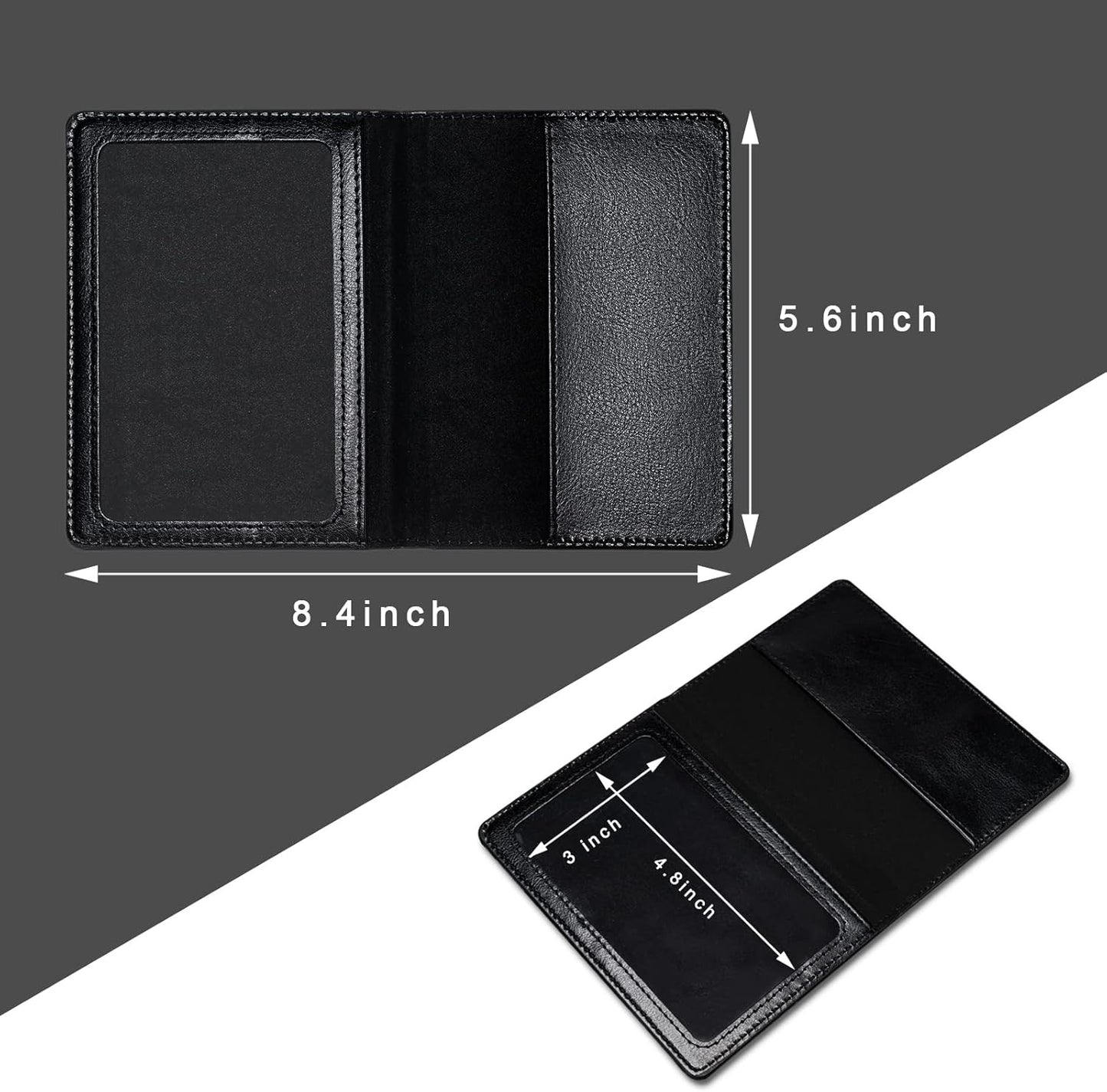 Set of 2 Ultra-Slim PU Leather Passport Holders for Men and Women