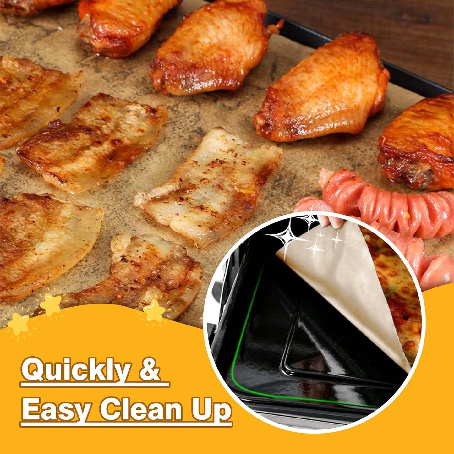 Air Fryer Liners for Midea Flexify French Door Toaster Oven Air Fryer Combo, 100Pcs Disposable Parchment Paper